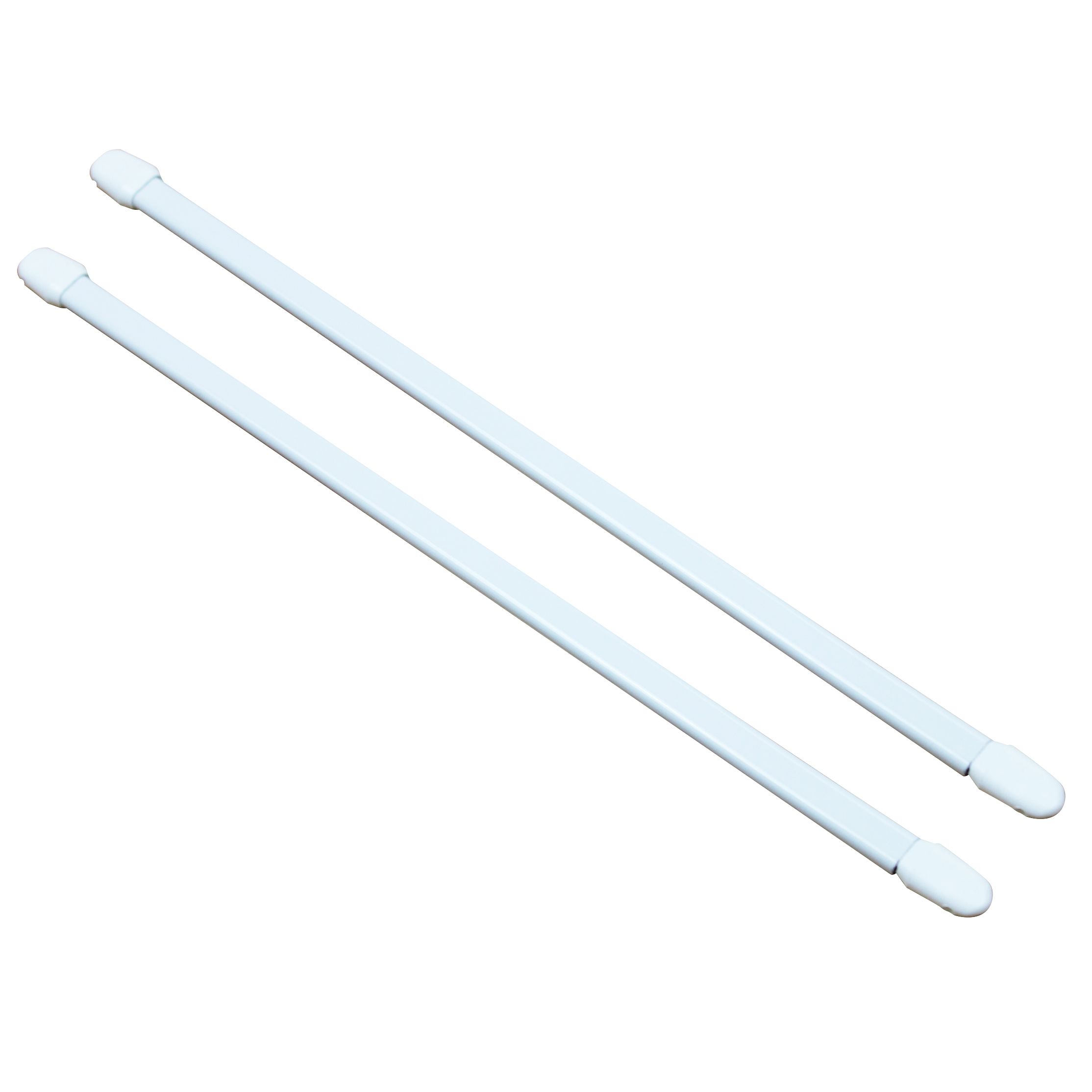 Matt White Extendable Café rod Set, (L)1000mm-1500mm (Dia)9mm