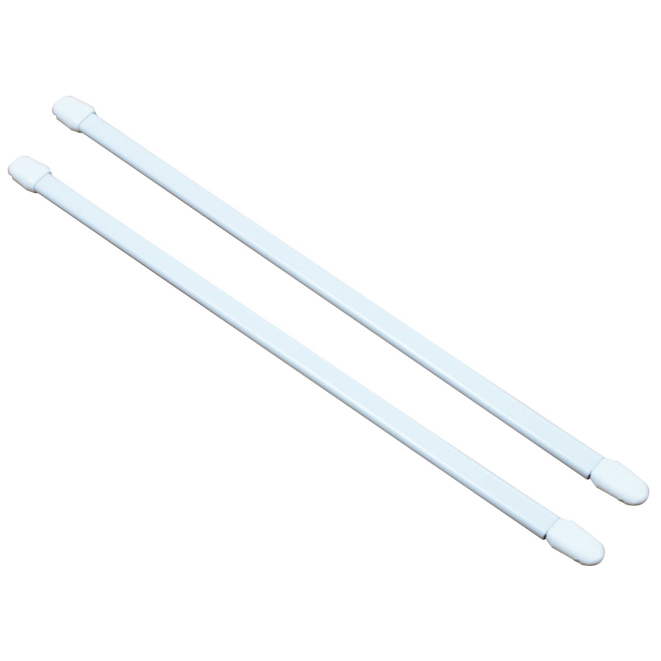 Matt White Extendable Café rod Set, (L)500mm-800mm (Dia)9mm