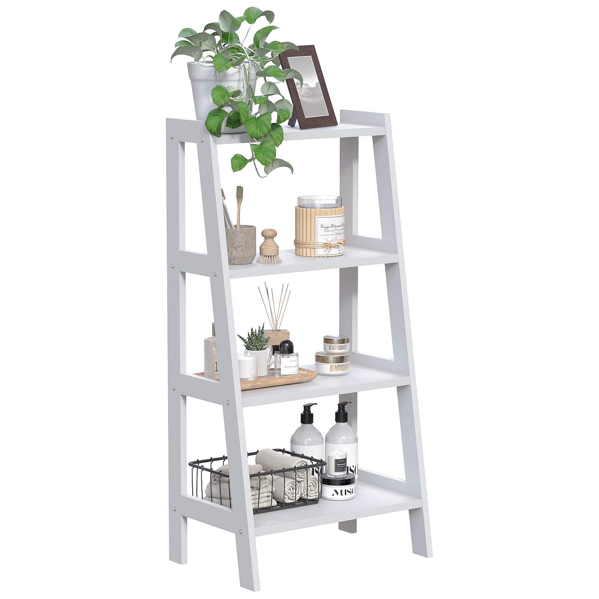 Matt White Freestanding Shelving (D)30cm (H)90cm