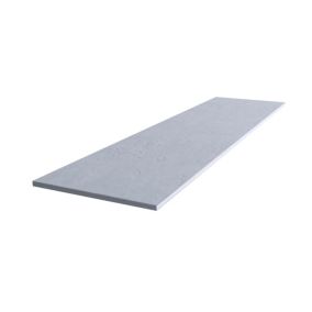 Matt White Stone effect Chamfered straight edge Solid core laminate Bathroom Worktop 1.2cm x 122cm