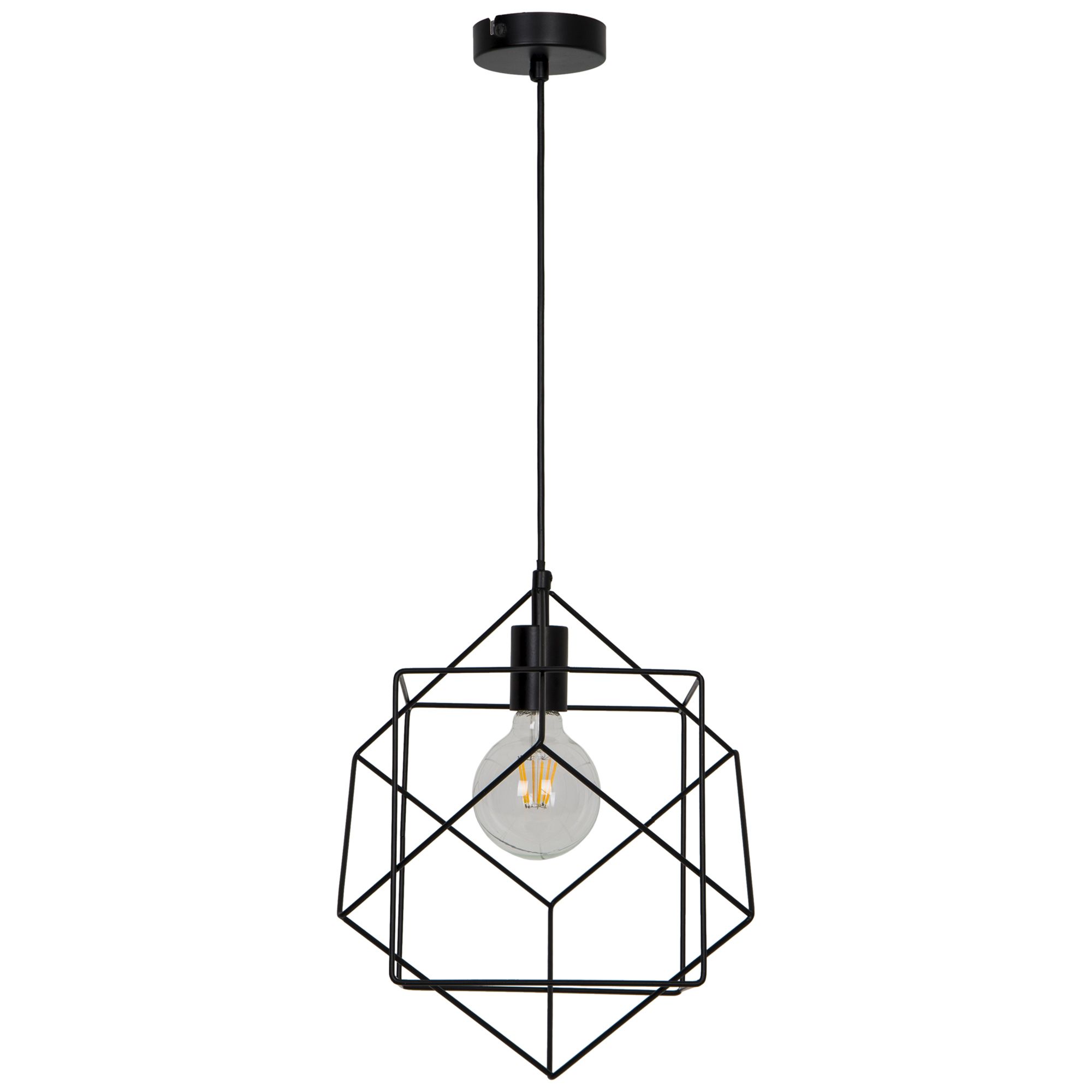 Mavique Matt Black Pendant ceiling light, (Dia)220mm