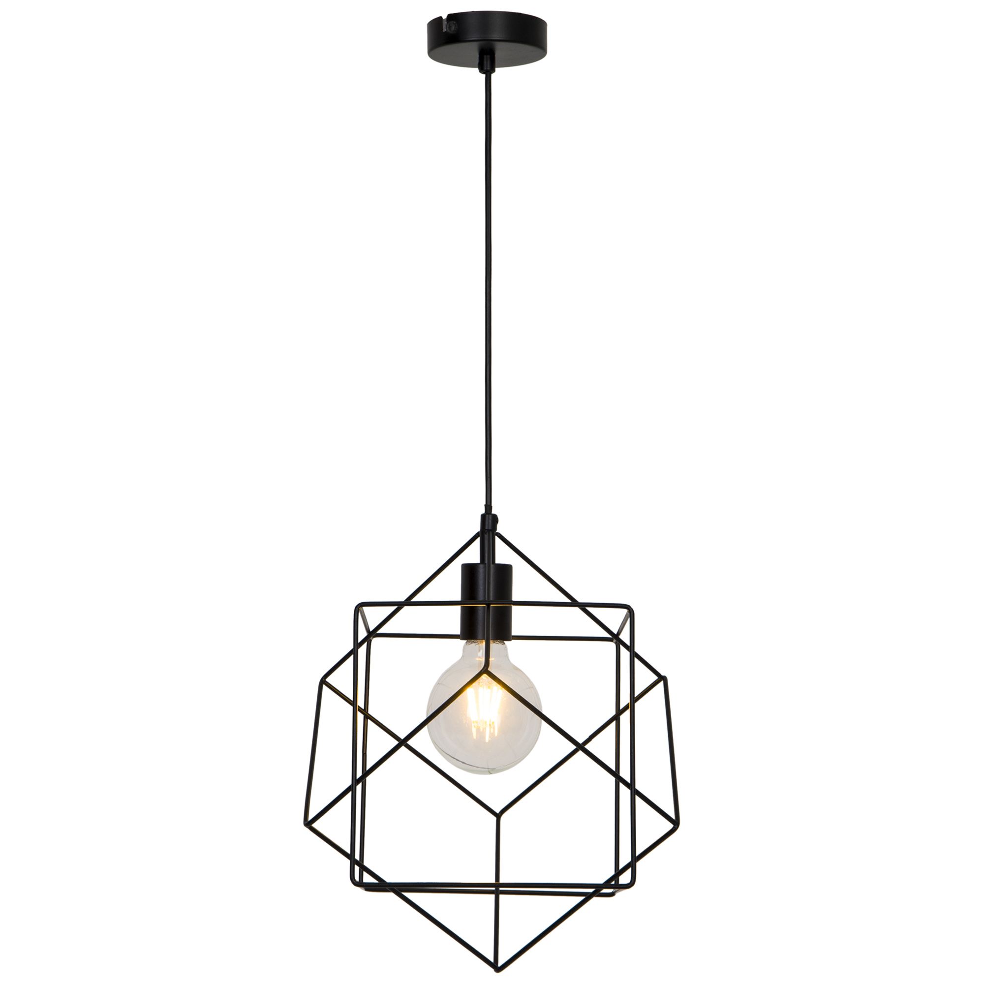 Mavique Matt Black Pendant ceiling light, (Dia)220mm