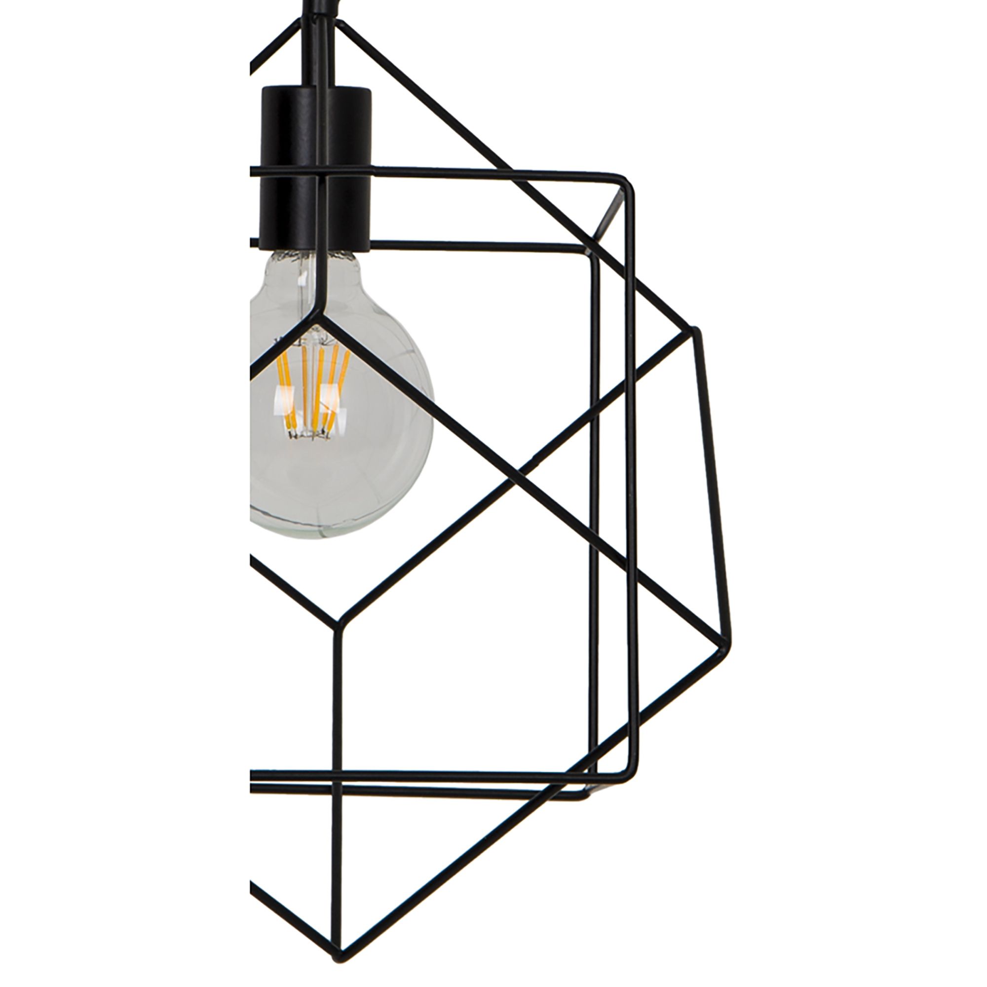 Mavique Matt Black Pendant ceiling light, (Dia)220mm
