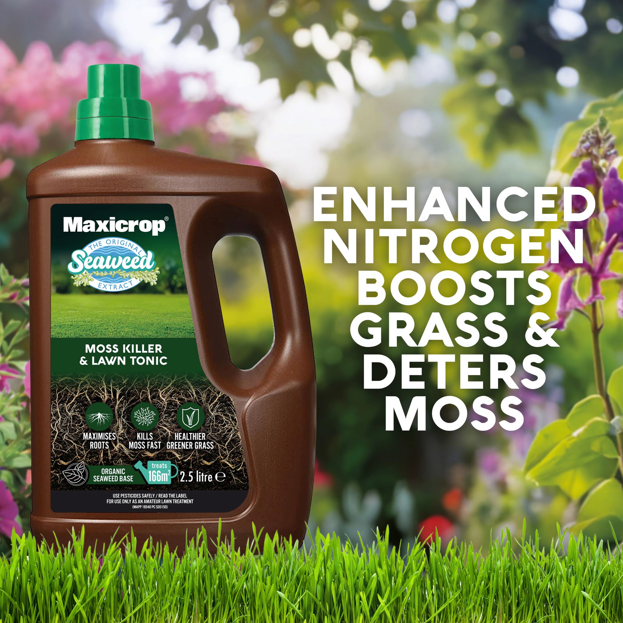 Maxicrop Lawn food & moss control, 2.5L Liquid
