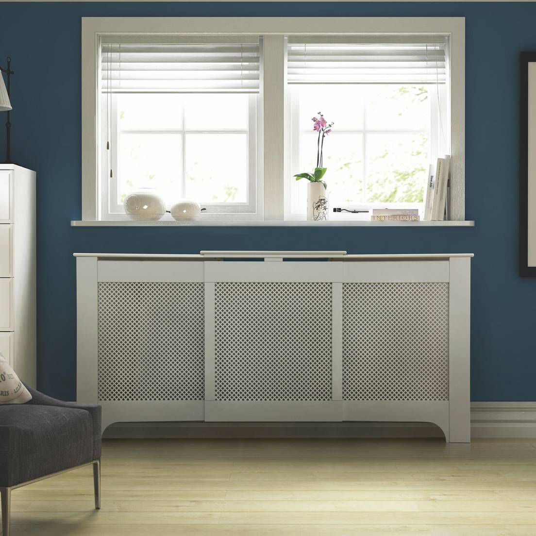 Mayfair Medium - large White Radiator cover