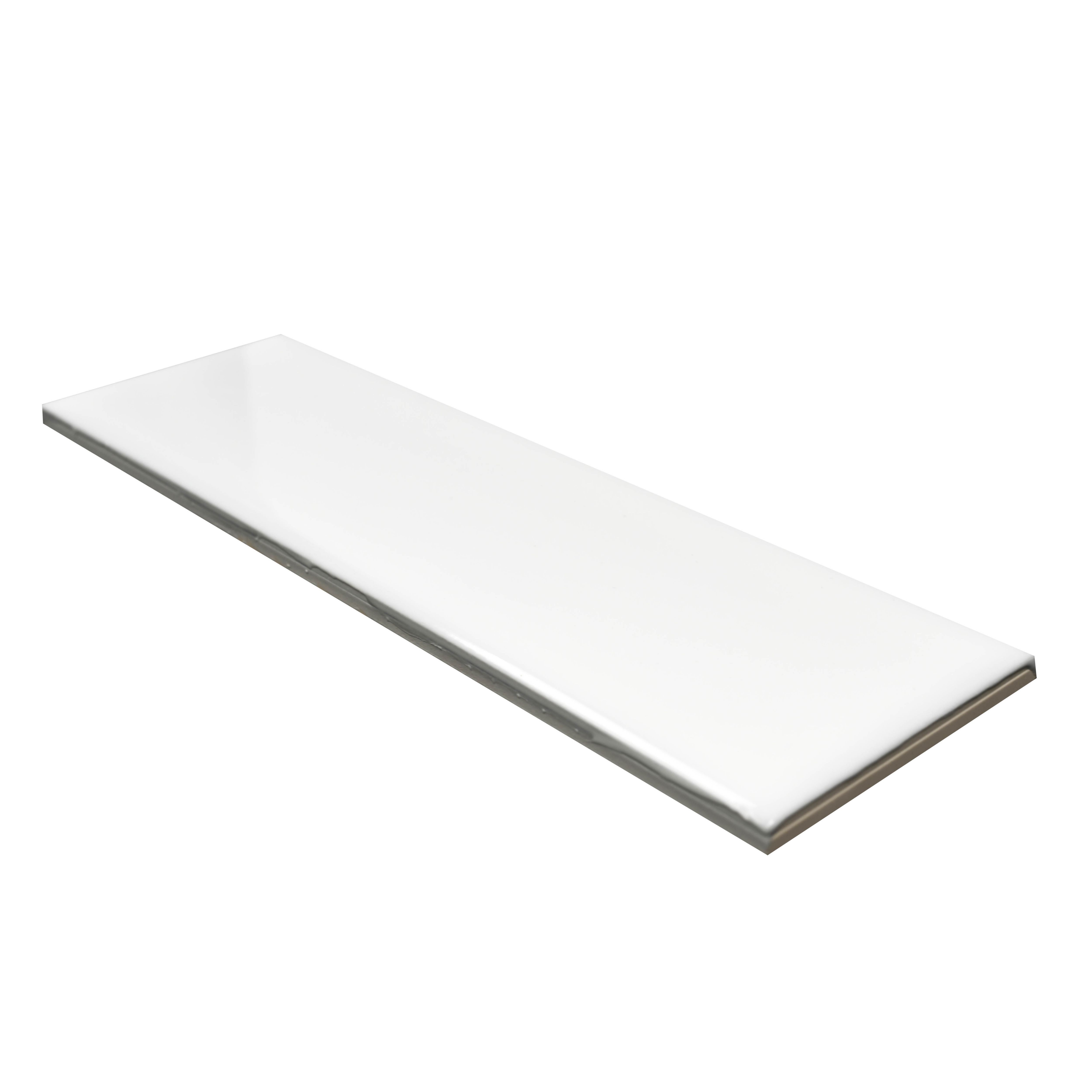 Mayfair White Gloss Ceramic Wall Tile, Pack of 54, (L)245mm (W)75mm