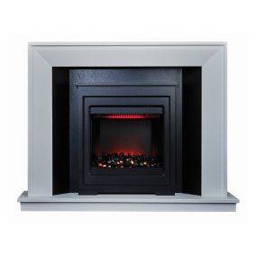 Mayford White Electric LED electric fire suite