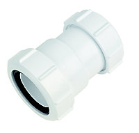 McAlpine White Straight Waste pipe Connector (Dia)40mm