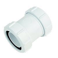 McAlpine White Straight Waste pipe Connector (Dia)40mm