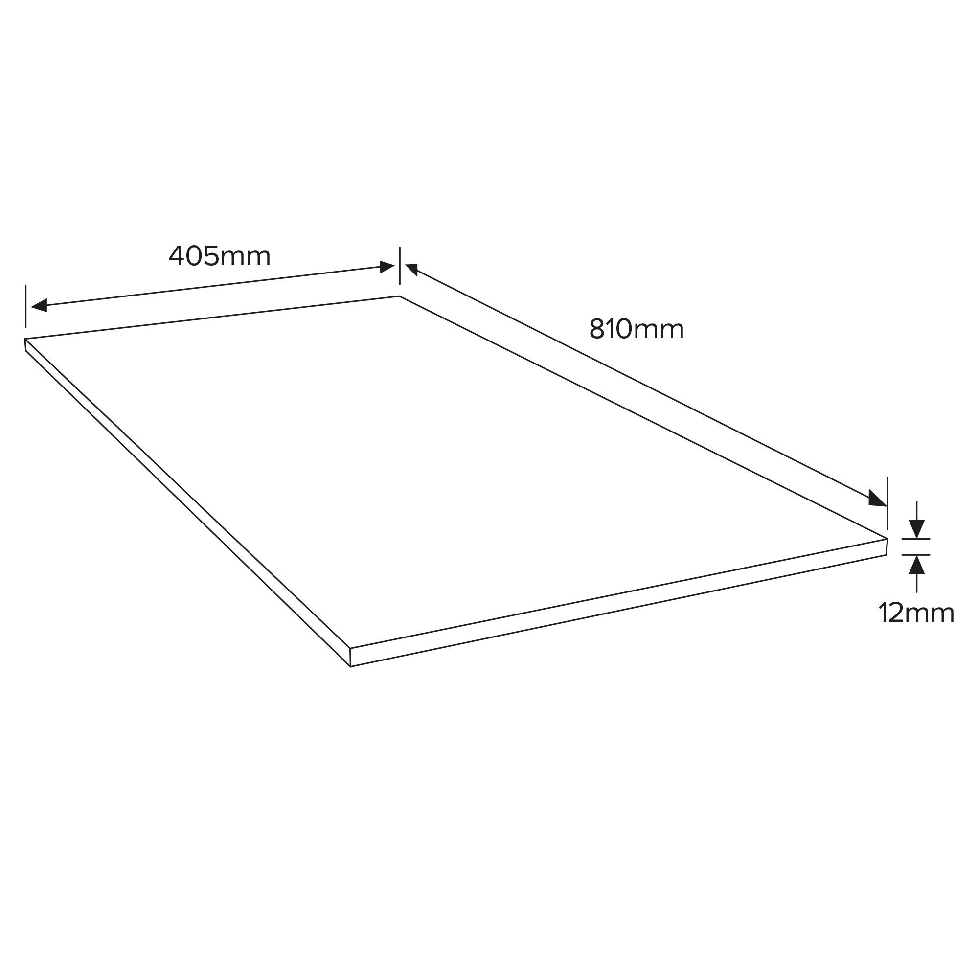 MDF Board (L)0.81m (W)0.41m (T)12mm 2420g