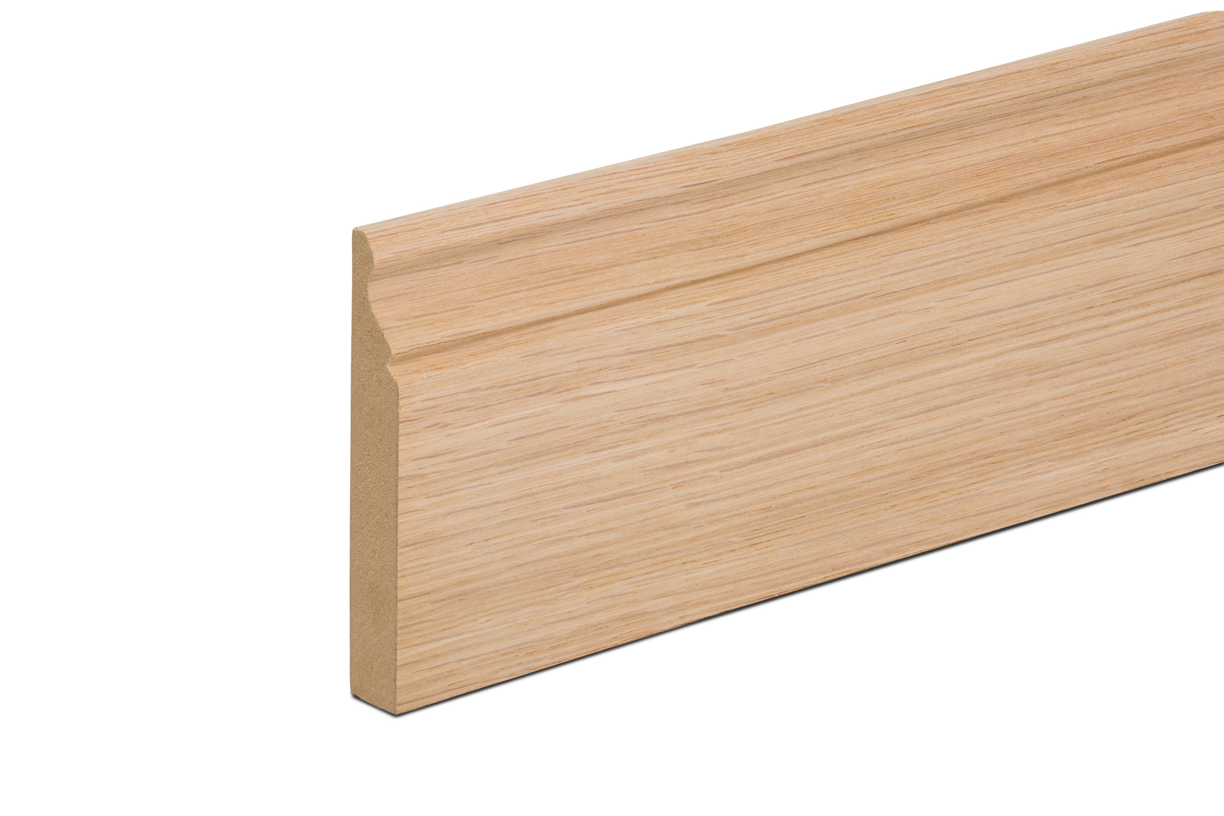 MDF Oak Ogee Skirting board (L)2.4m (W)119mm (T)18mm, Pack of 4