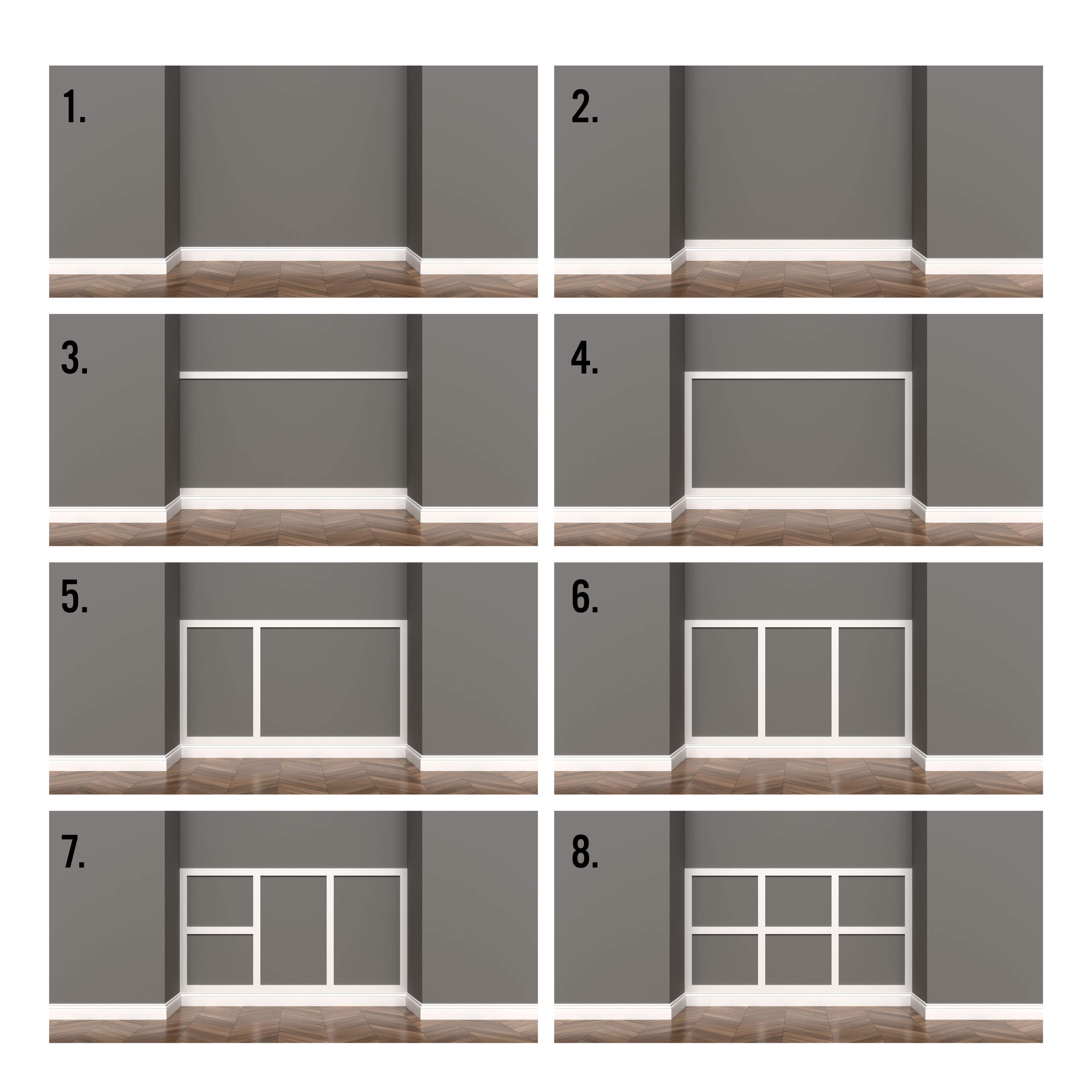 MDF Primed Shaker Wall panelling kit (H)1200mm (W)63mm (T)9mm
