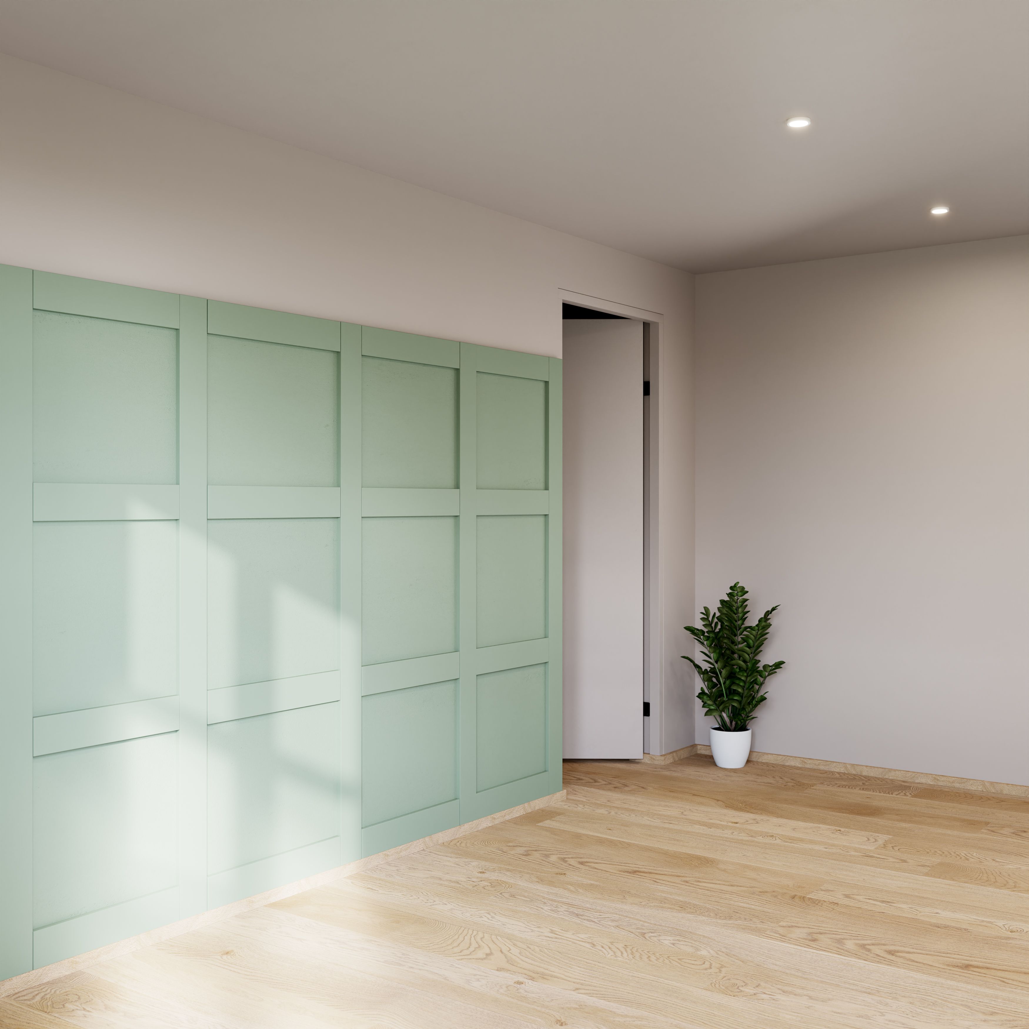 MDF Primed Shaker Wall panelling kit (H)1200mm (W)63mm (T)9mm