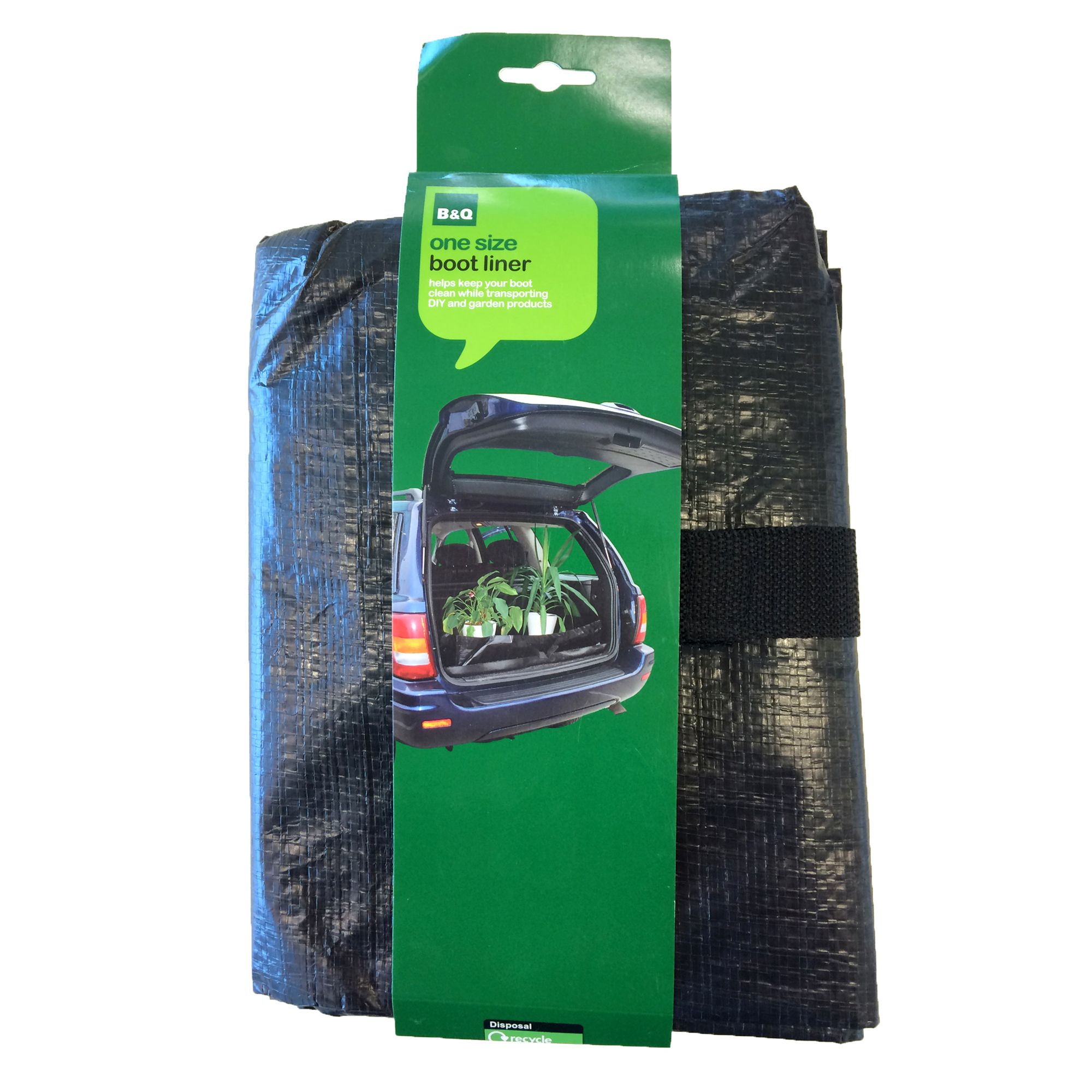 Medium Black/silver Plastic Car boot mat