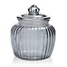 Medium Grey Ornate Glass Jar