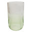 Medium Ridged Two Tone Clear & Green Gloss Vase, 26cm