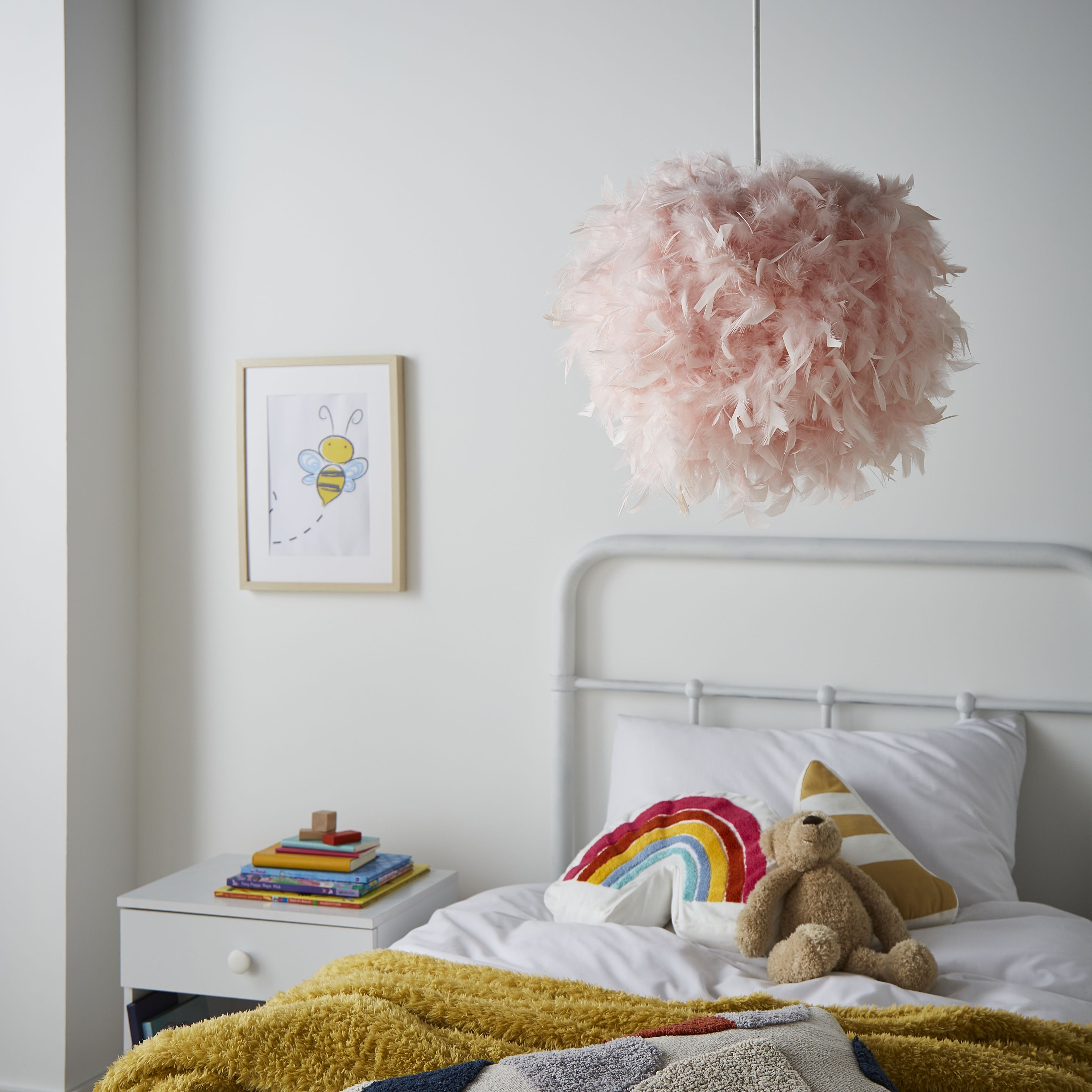 Meira Pink Feathered Light shade (D)40cm