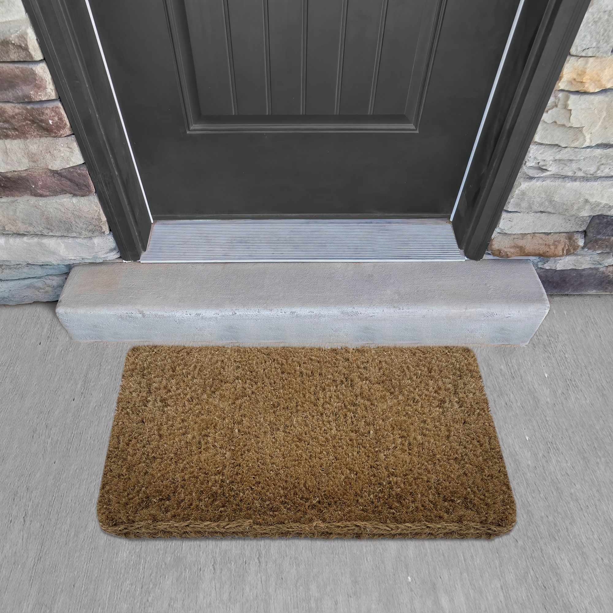 Melford Brown Plain Heavy duty Door mat, 100cm x 60cm