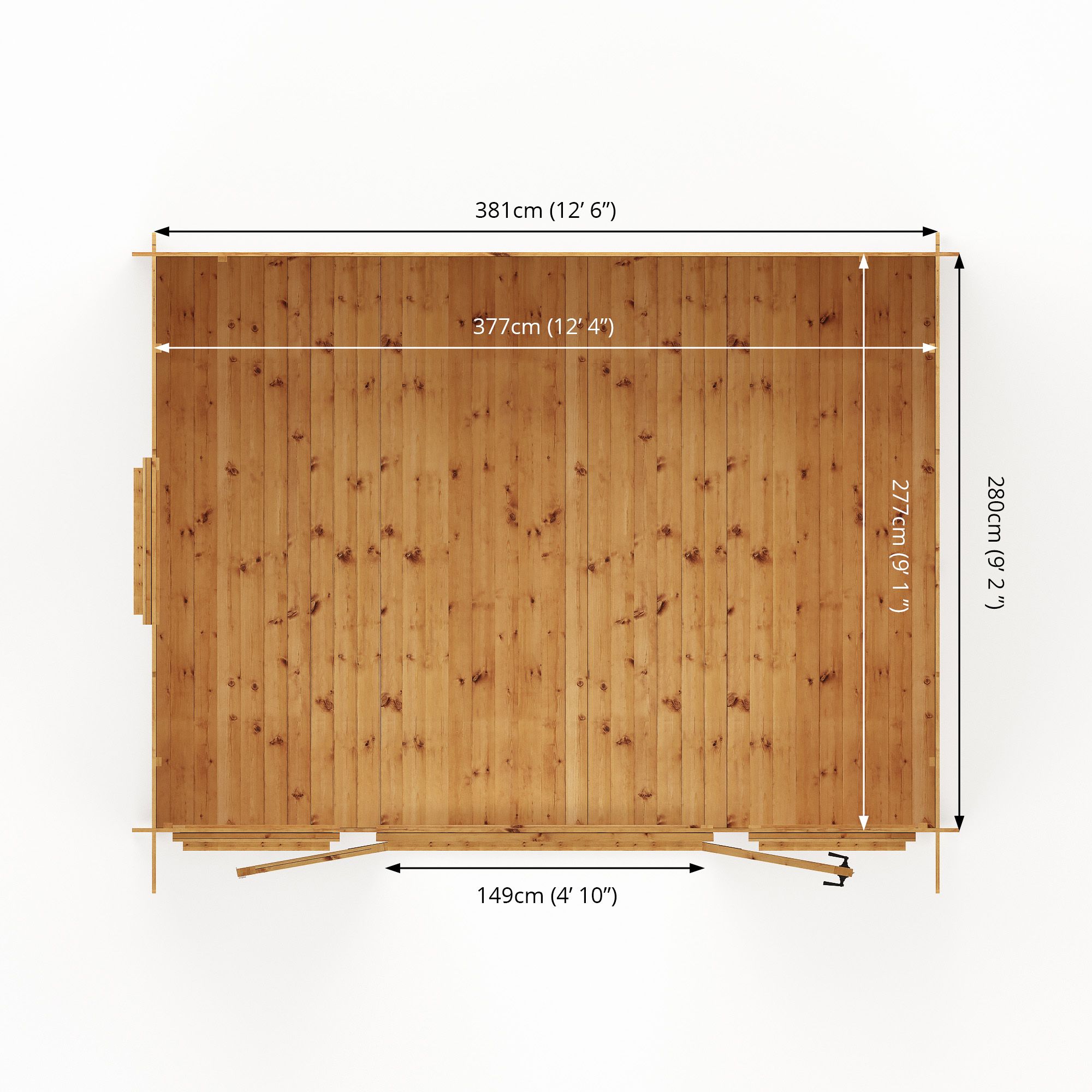 Mercia 10x13 ft with Double door Pent Cabin