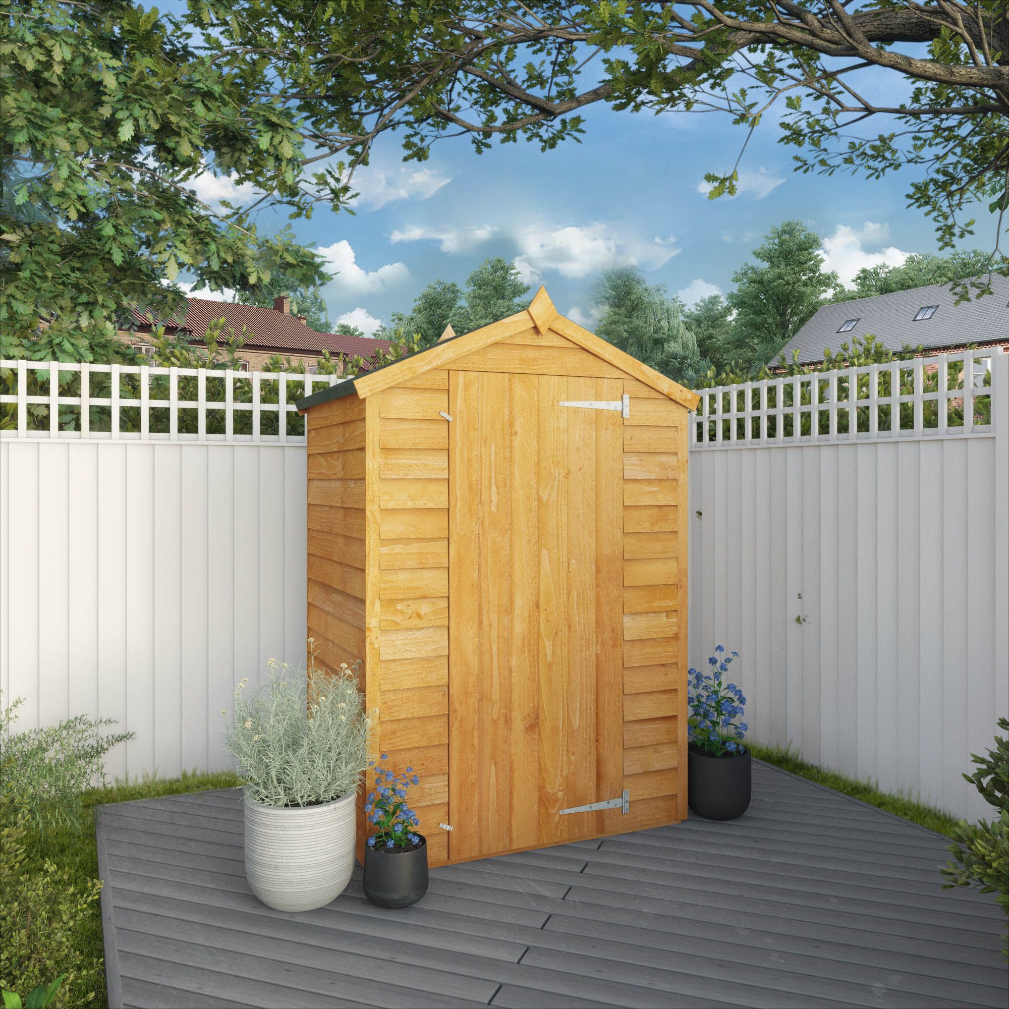 Mercia 4x3 ft Apex Wooden Shed with floor
