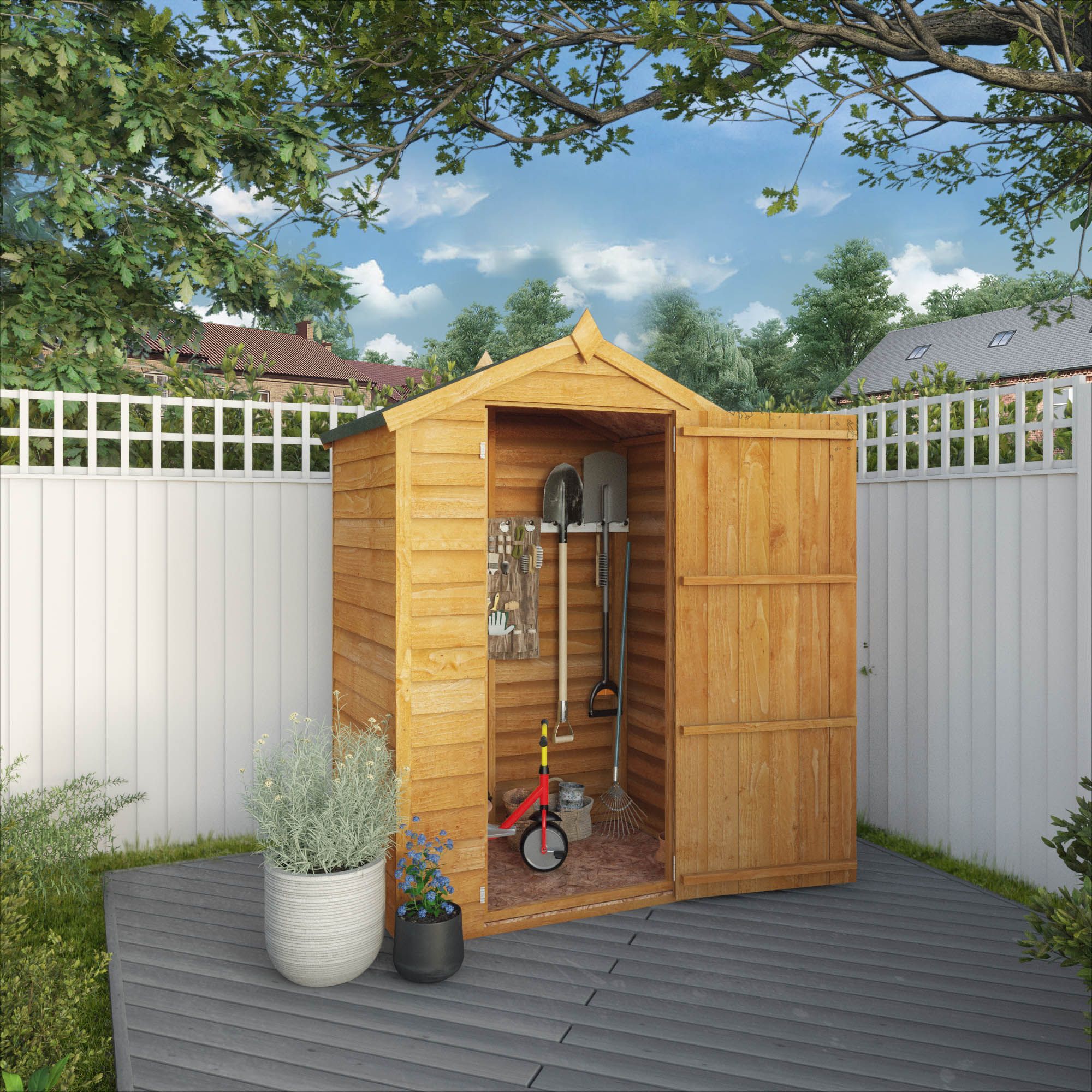 Mercia 4x3 ft Apex Wooden Shed with floor