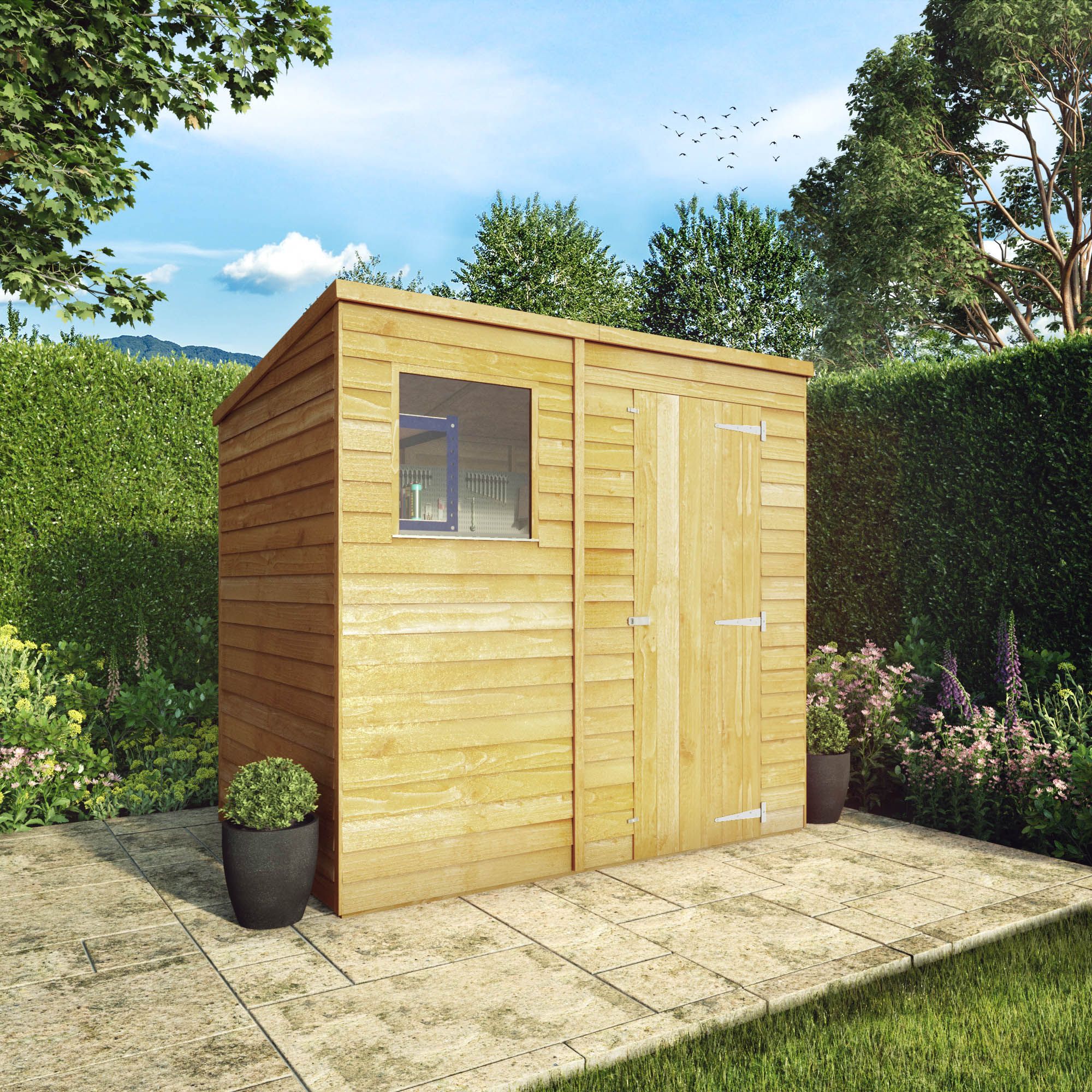 Mercia 7x5 ft Pent Wooden Shed with floor & 1 window