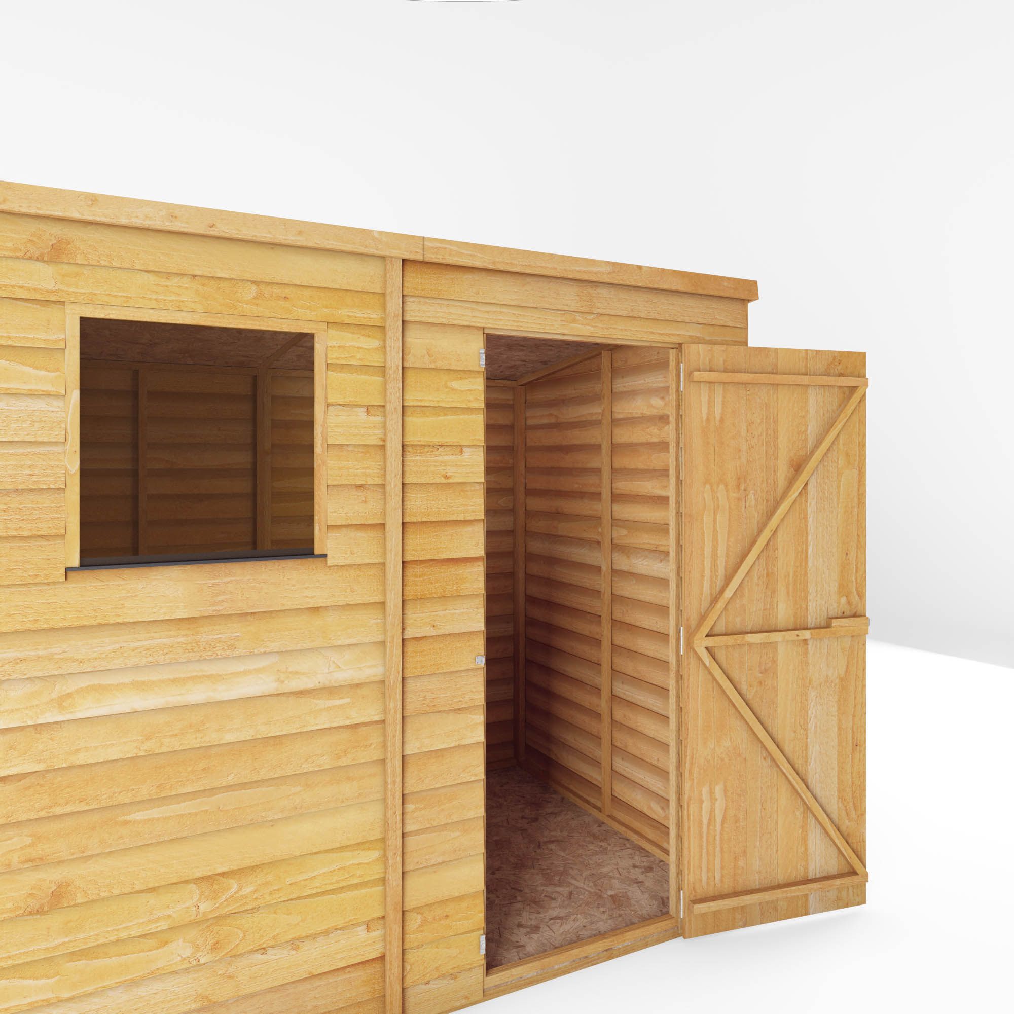 Mercia 7x5 ft Pent Wooden Shed with floor & 1 window
