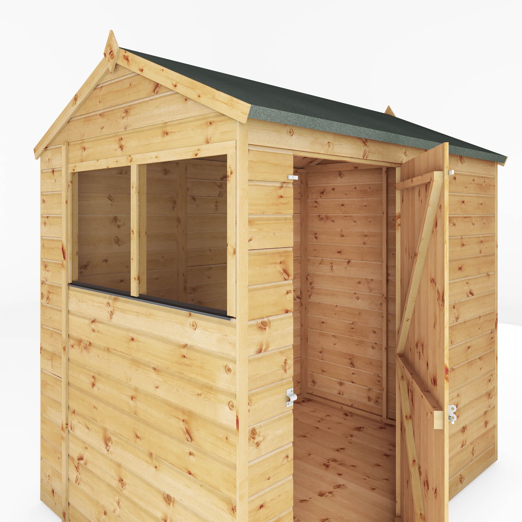 Mercia 7x5 ft Reverse apex Wooden Shed with floor & 2 windows
