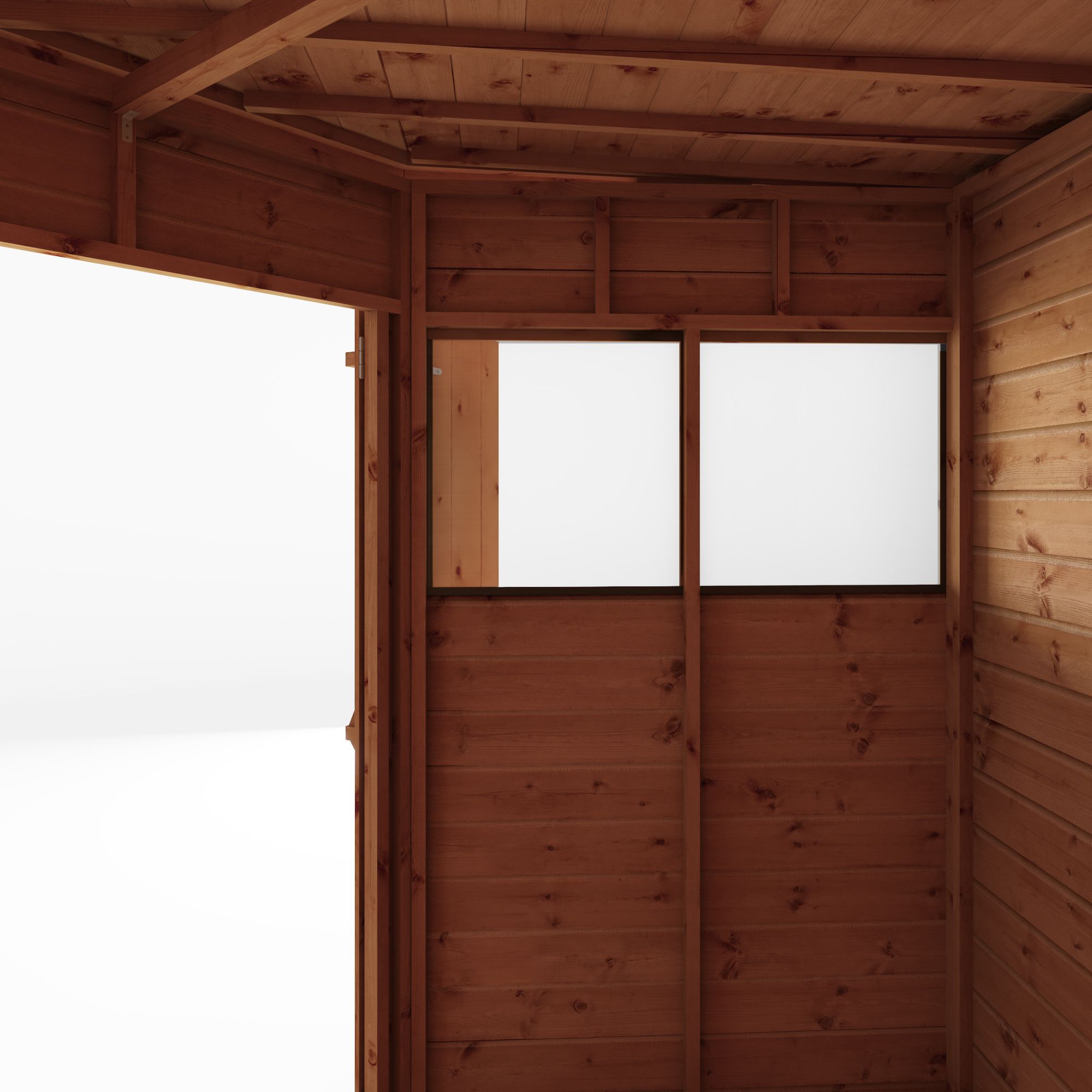 Mercia 7x7 ft Flat Wooden 2 door Shed with floor & 2 windows
