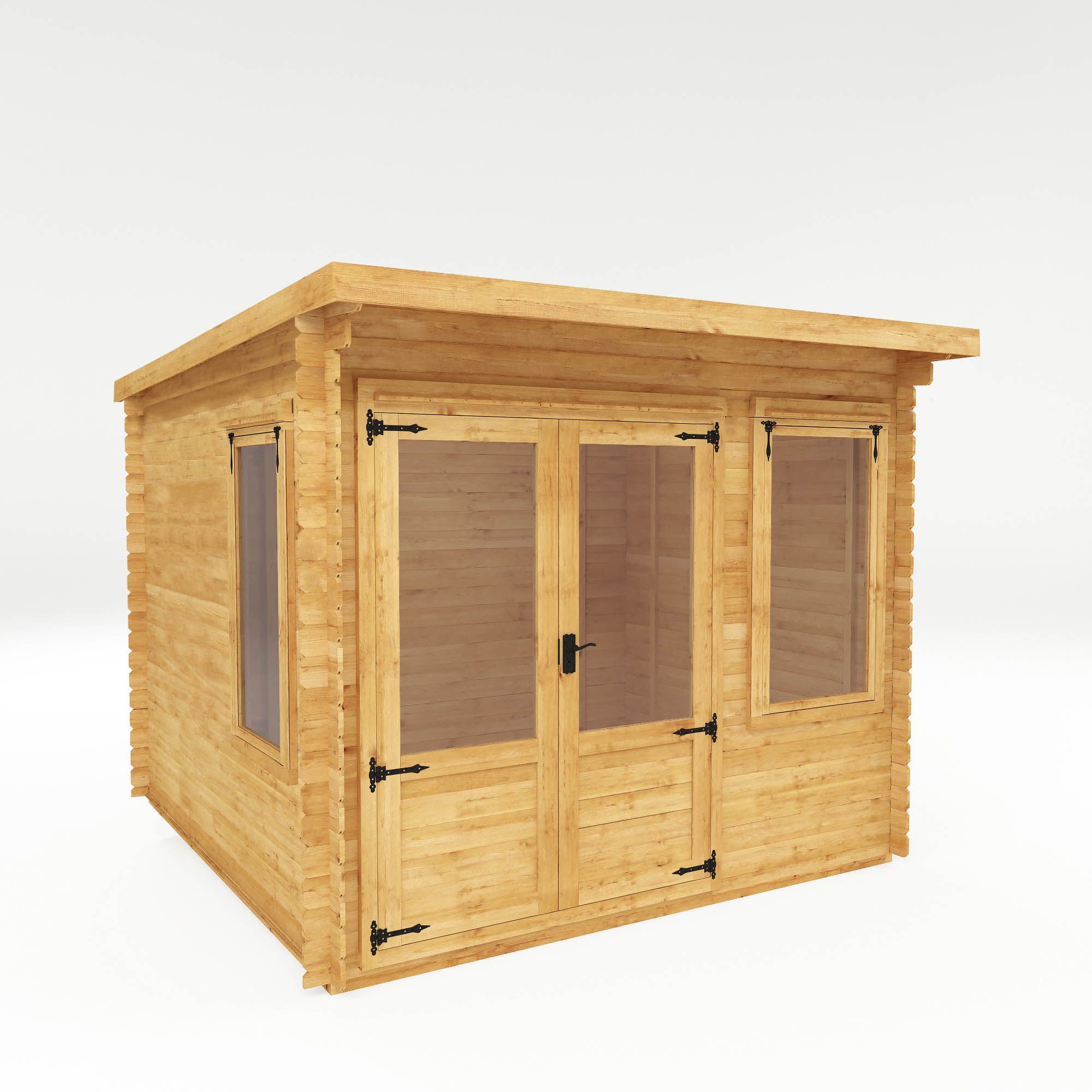 Mercia Log Cabin with Double door Pent Wooden Cabin (H)2490mm x (W)3024mm