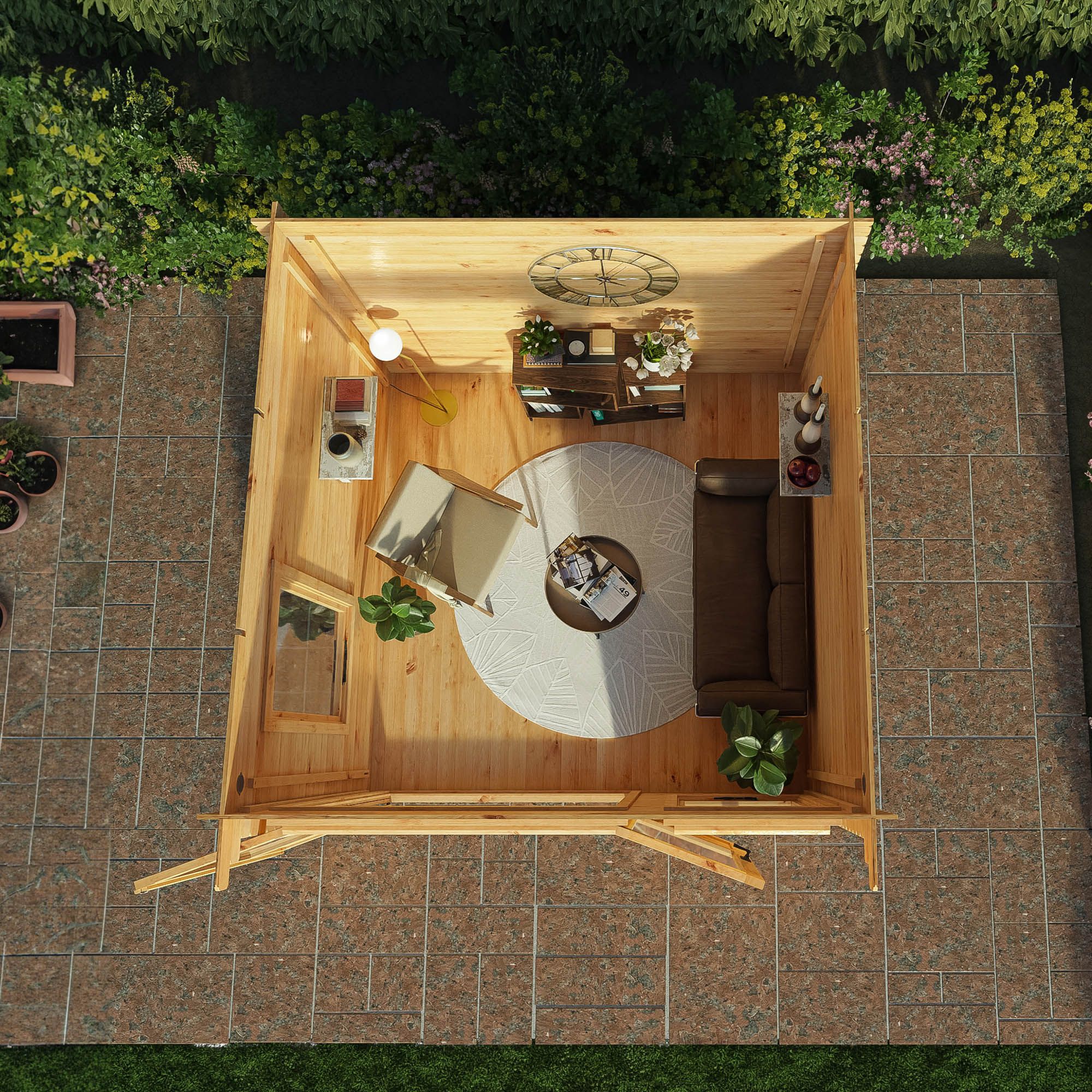 Mercia Log Cabin with Double door Pent Wooden Cabin (H)2490mm x (W)3024mm