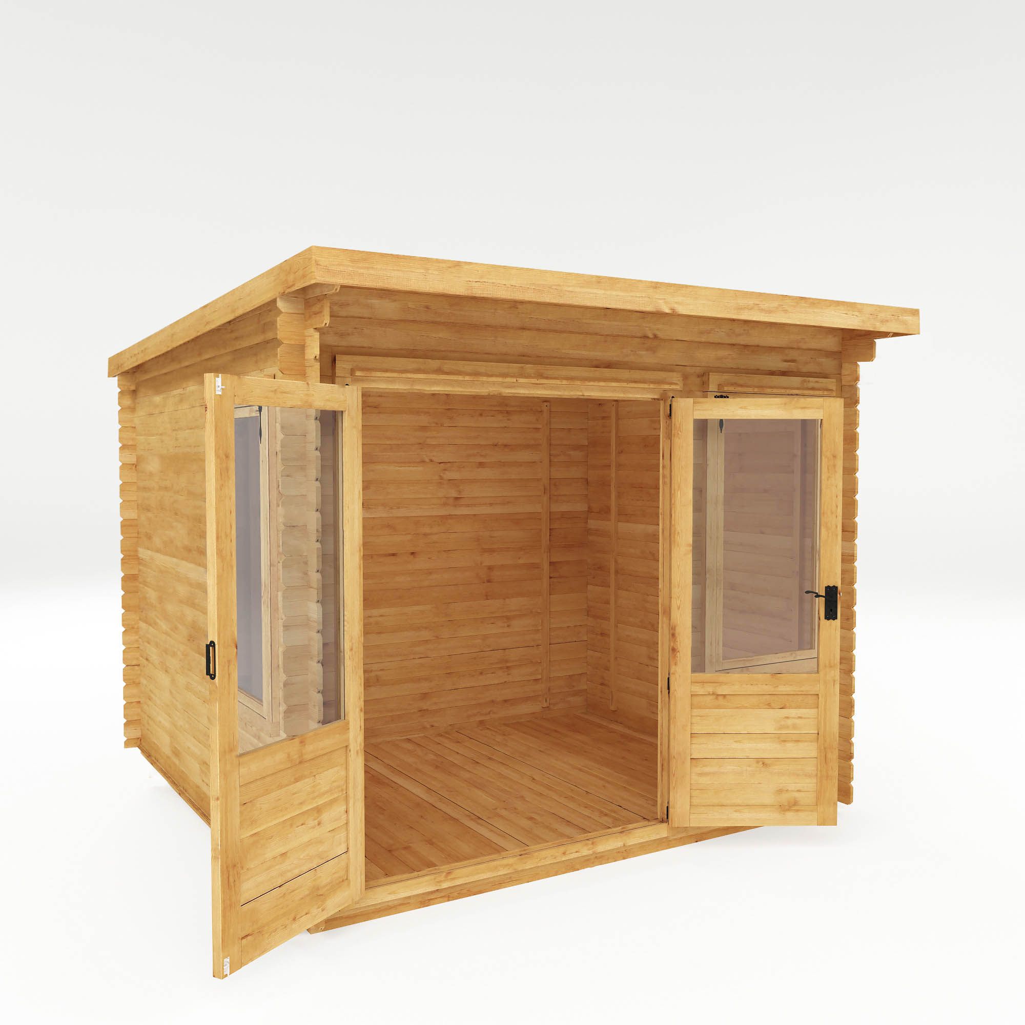 Mercia Log Cabin with Double door Pent Wooden Cabin (H)2490mm x (W)3024mm