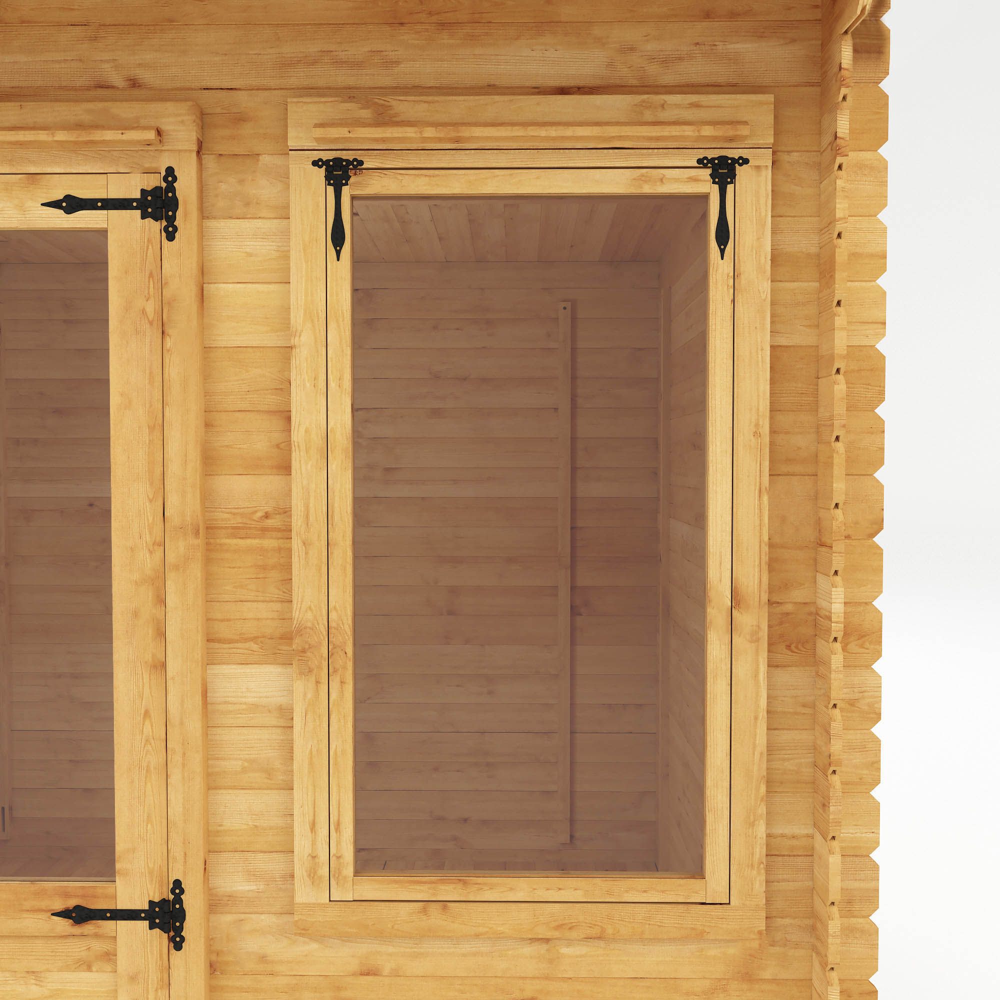 Mercia Log Cabin with Double door Pent Wooden Cabin (H)2490mm x (W)3024mm