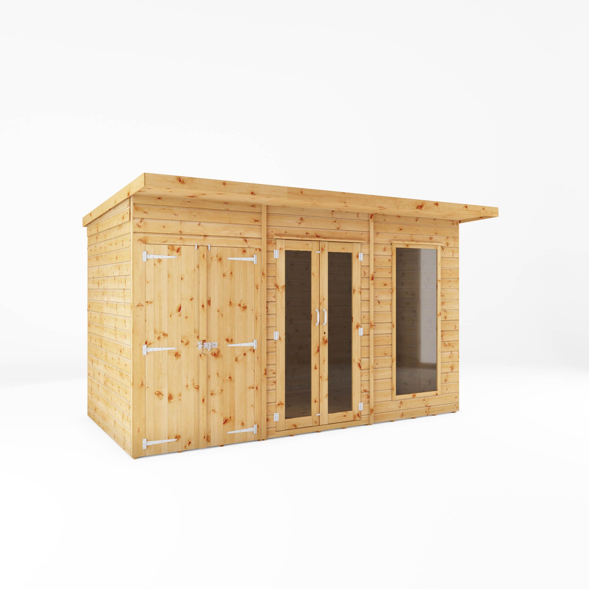 Mercia Maine 12x6 ft with Double door & 1 window Pent Wooden Summer house