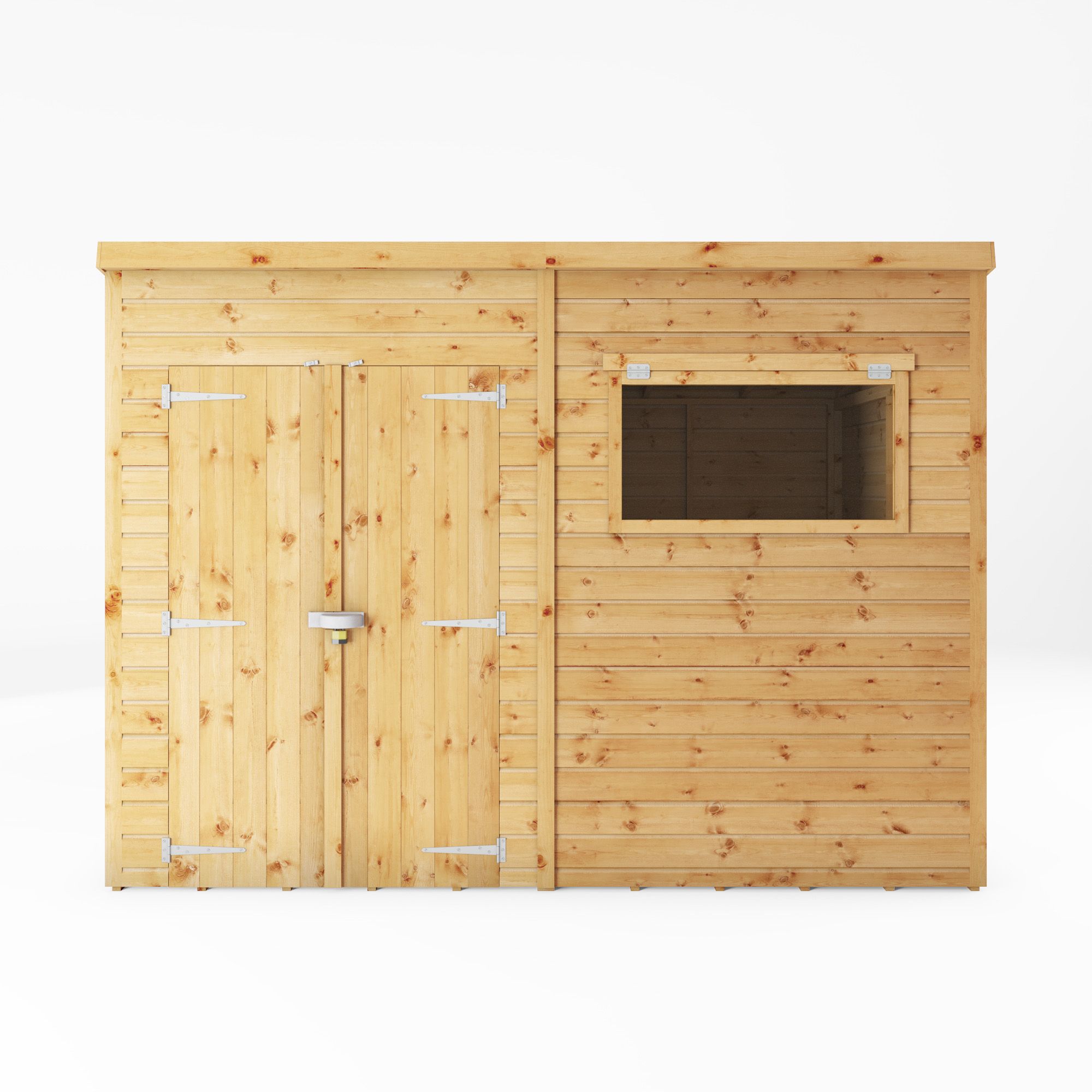 Mercia Premium 10x6 ft Pent Wooden 2 door Shed with floor