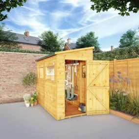 Mercia Premium 8x4 ft Pent Wooden Shed with floor & 4 windows