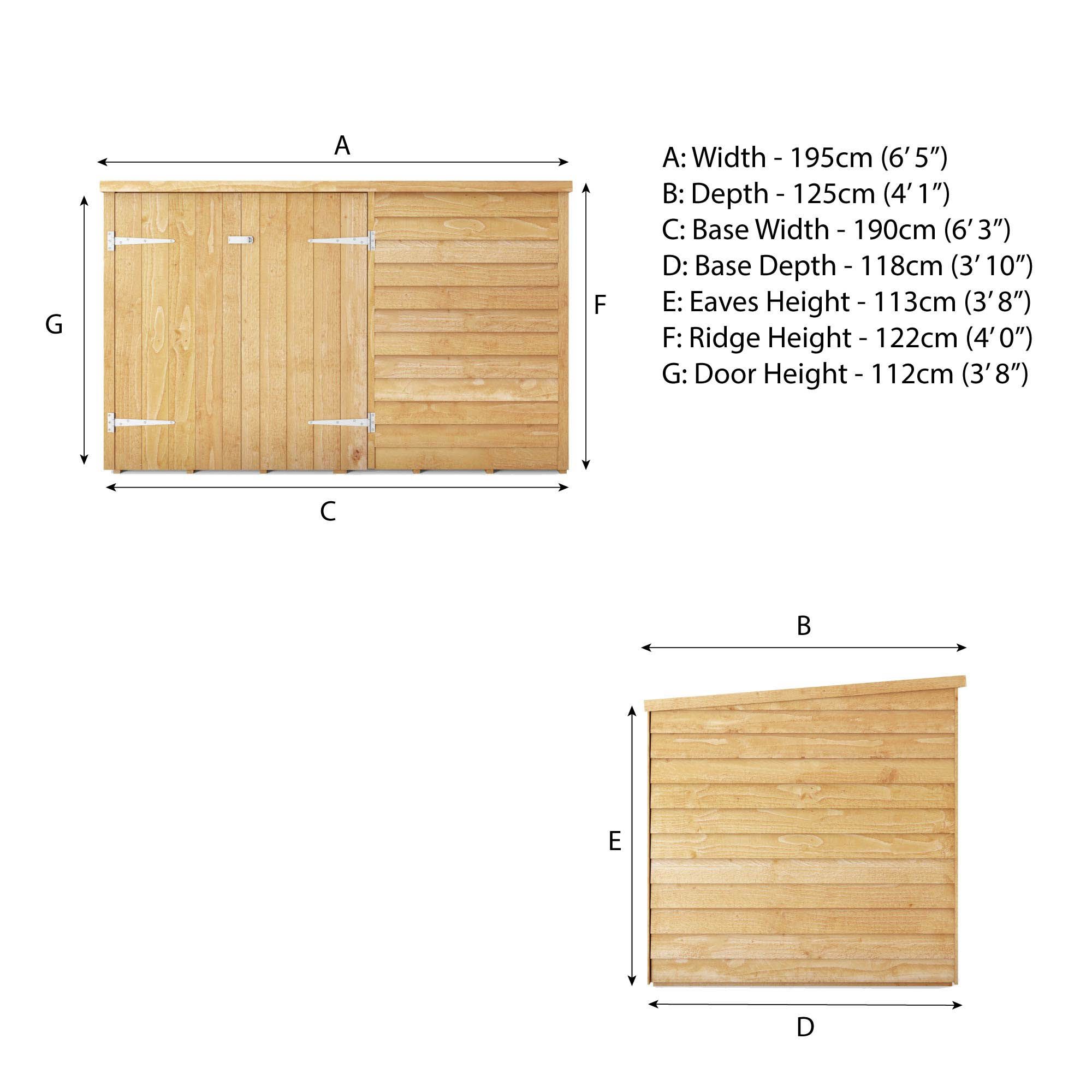 Mercia Solid wood 4x6 Overlap Pent Bike store