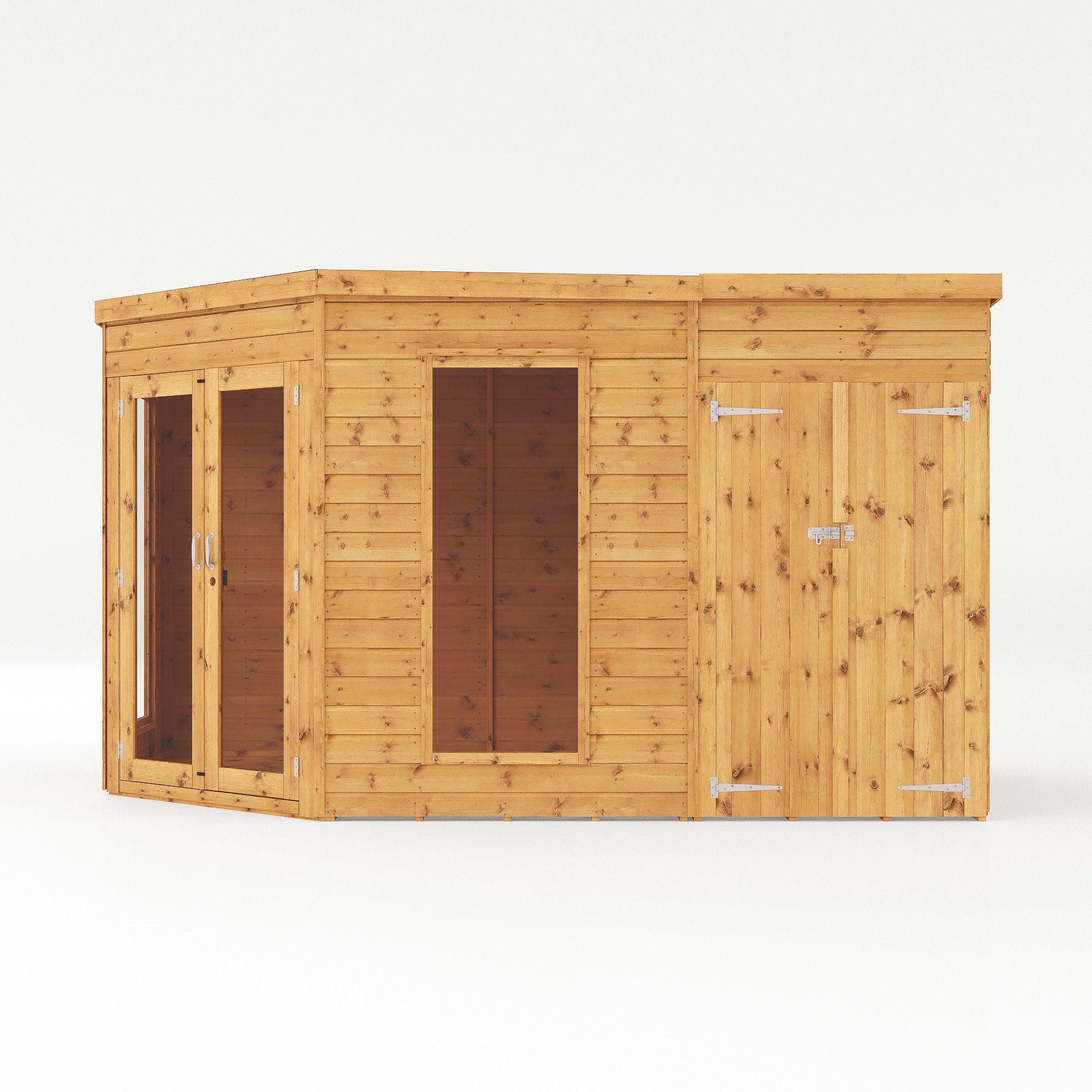Mercia Summer House 12x8 ft with Double door & 2 windows Pent Solid wood Summer house