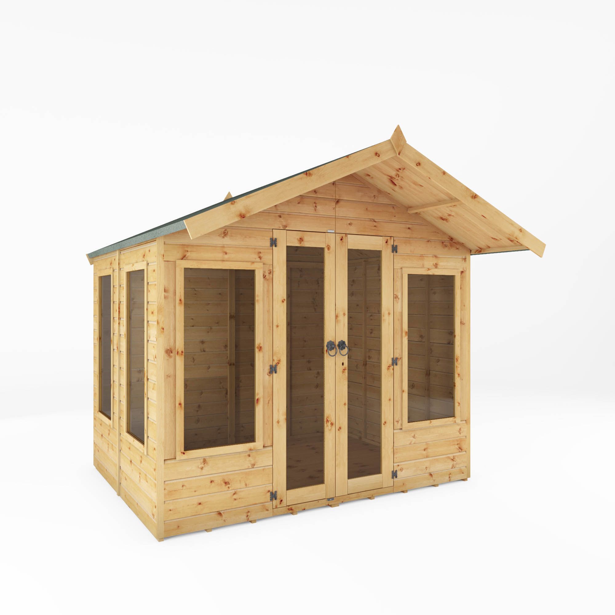 Mercia Sussex 8x6 ft with Double door & 4 windows Apex Wooden Summer house
