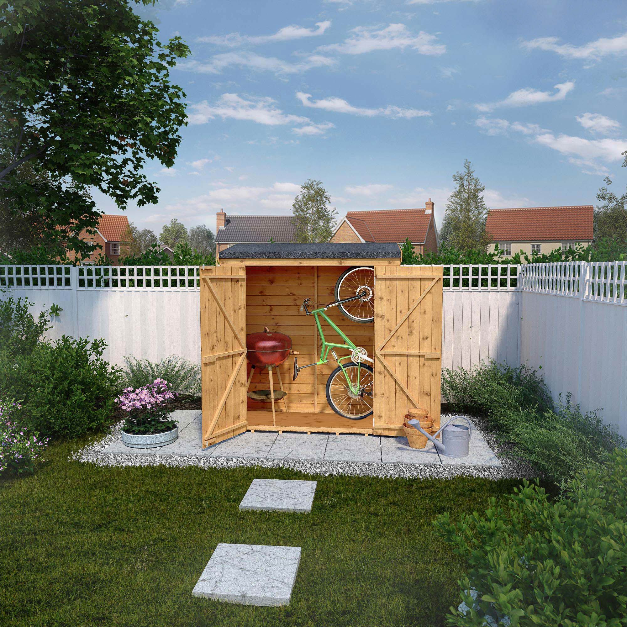 Mercia Tongue & groove Solid wood 6x2'6 Pent Garden storage