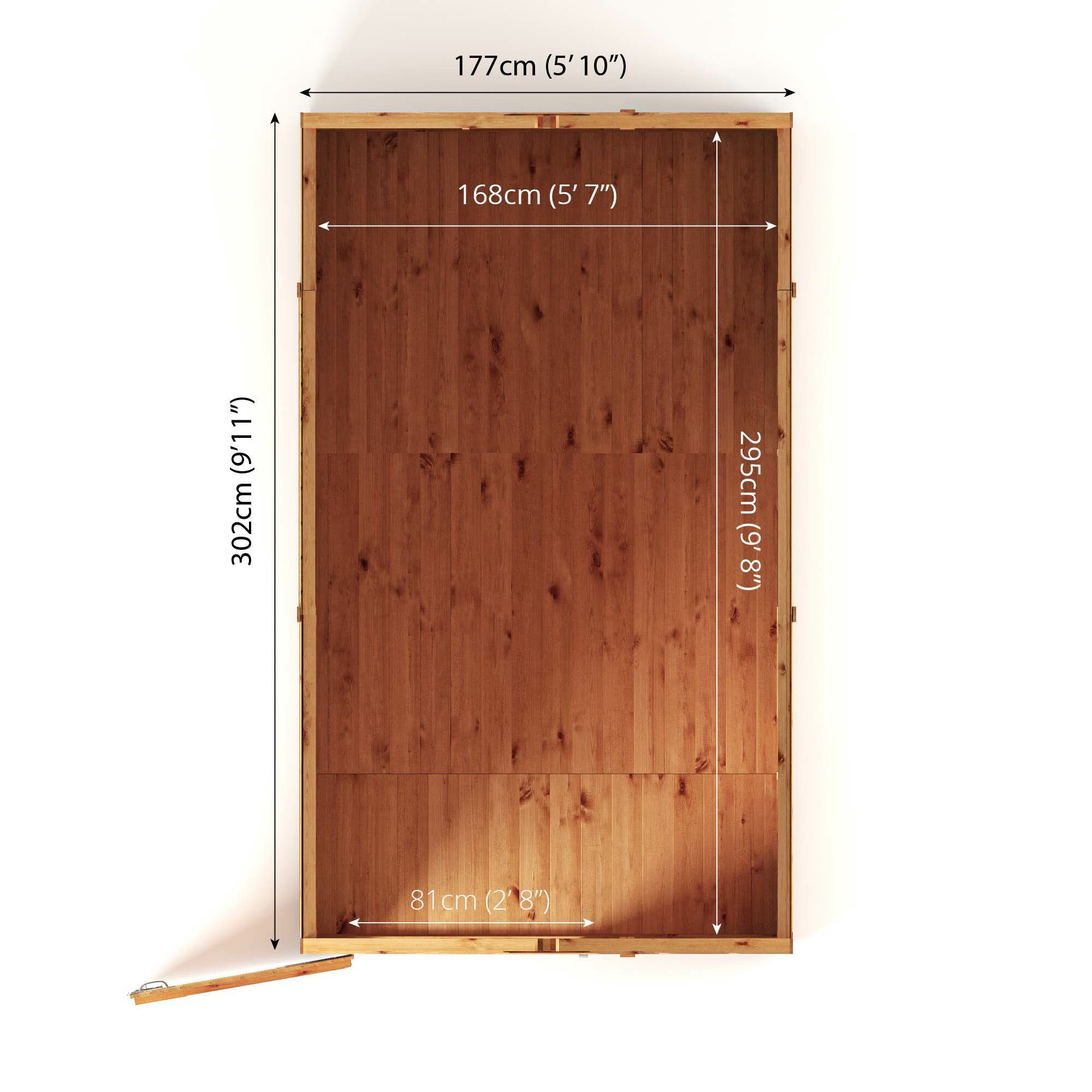 Mercia Woodsman Shiplap 10x6 ft Apex Timber Dip treated Shed with floor & 4 windows