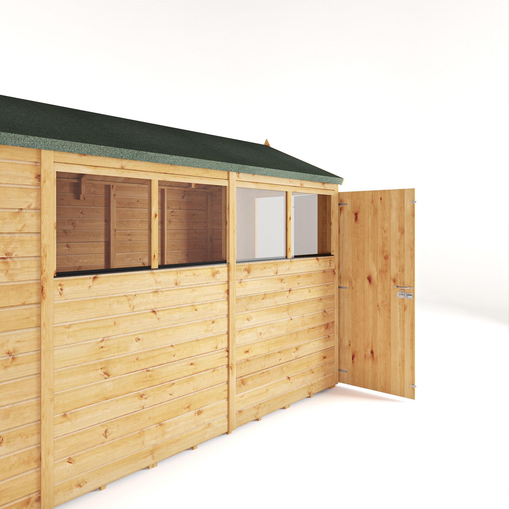 Mercia Woodsman Shiplap 10x6 ft Apex Timber Dip treated Shed with floor & 4 windows