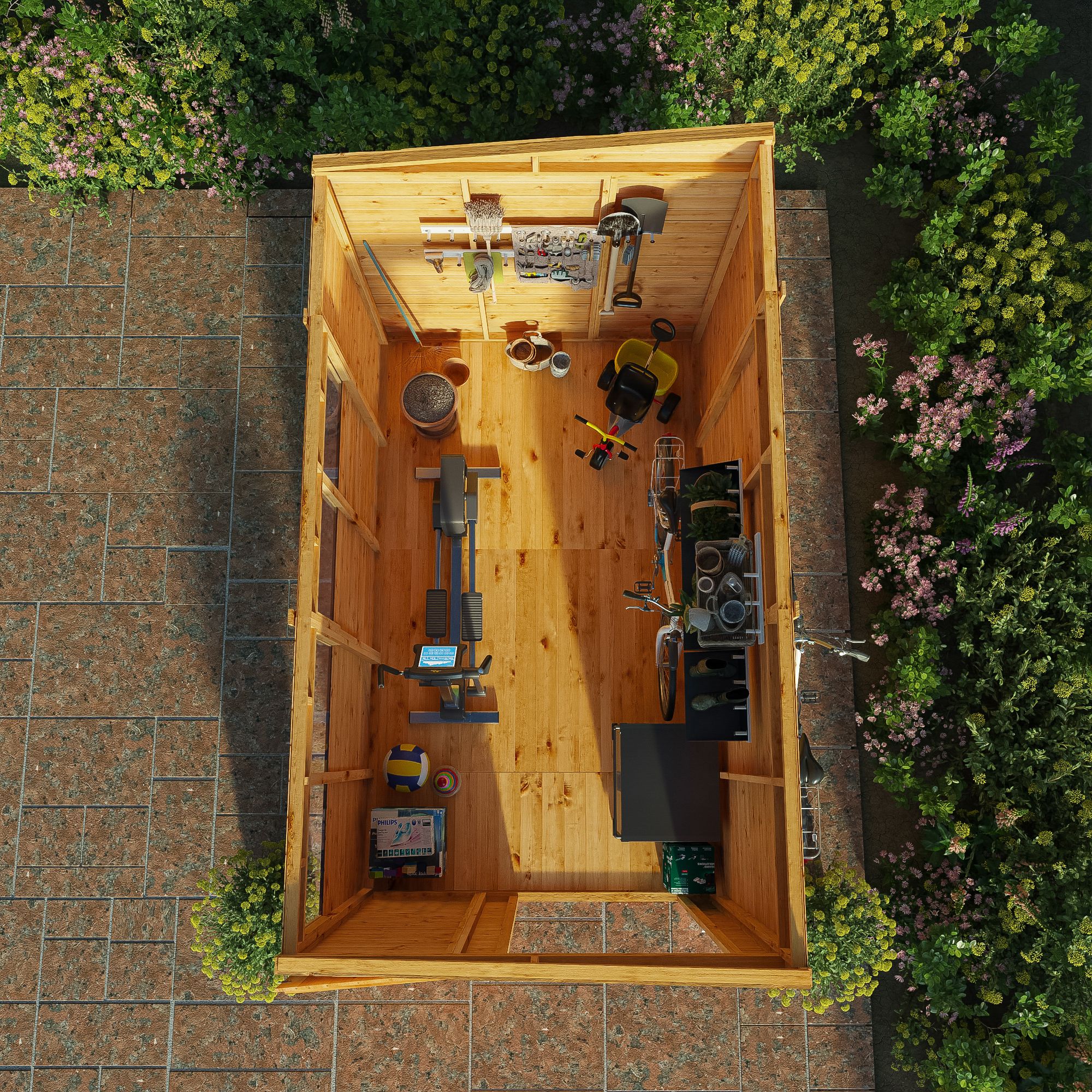 Mercia Woodsman Shiplap 10x6 ft Apex Timber Dip treated Shed with floor & 4 windows