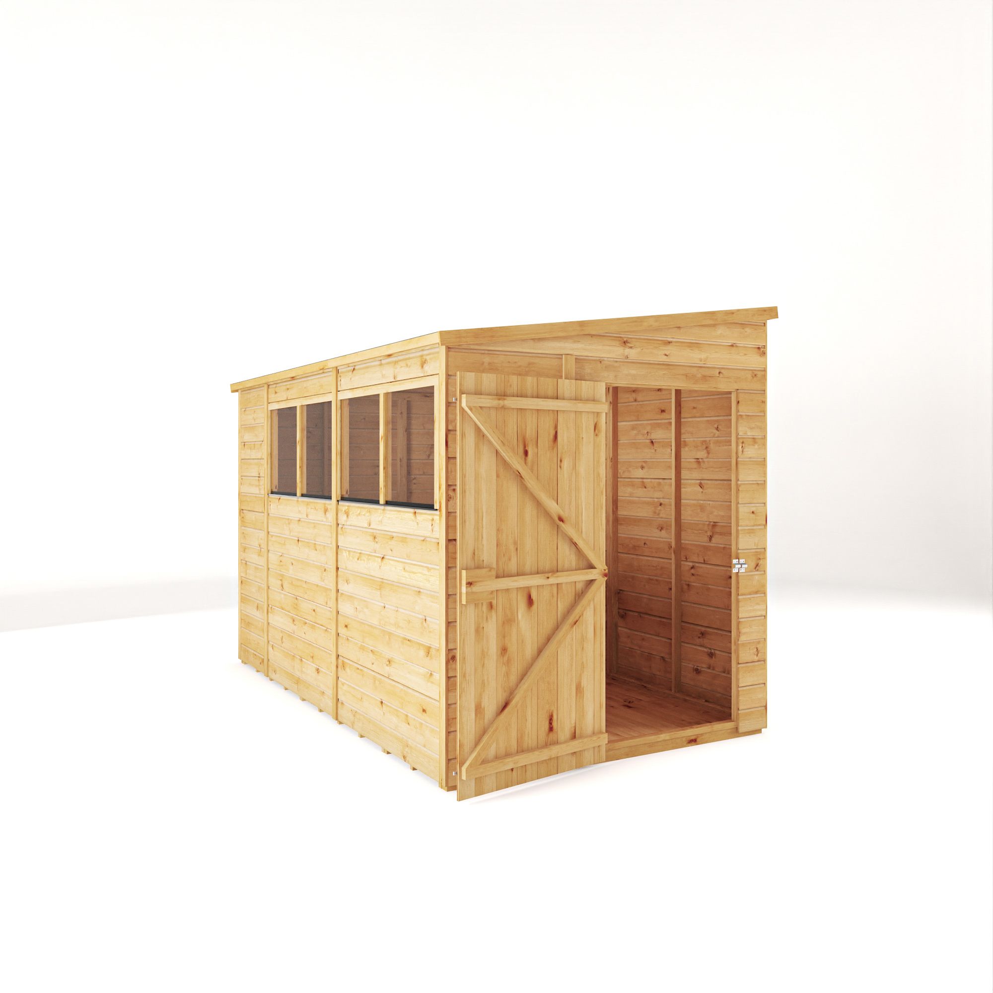 Mercia Woodsman Shiplap 10x6 ft Apex Timber Dip treated Shed with floor & 4 windows
