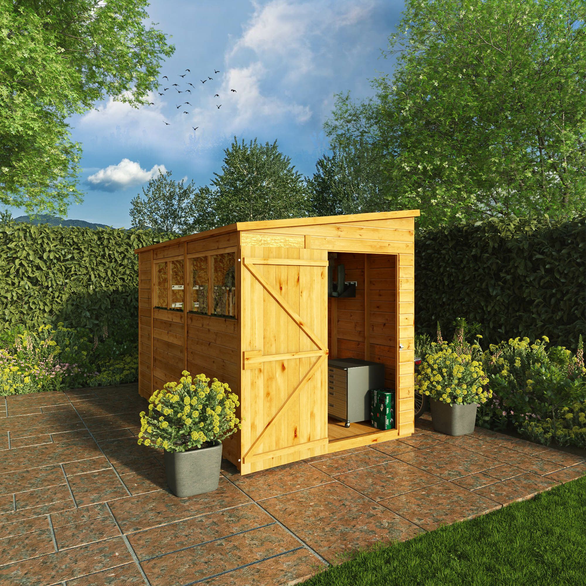 Mercia Woodsman Shiplap 10x6 ft Apex Timber Dip treated Shed with floor & 4 windows