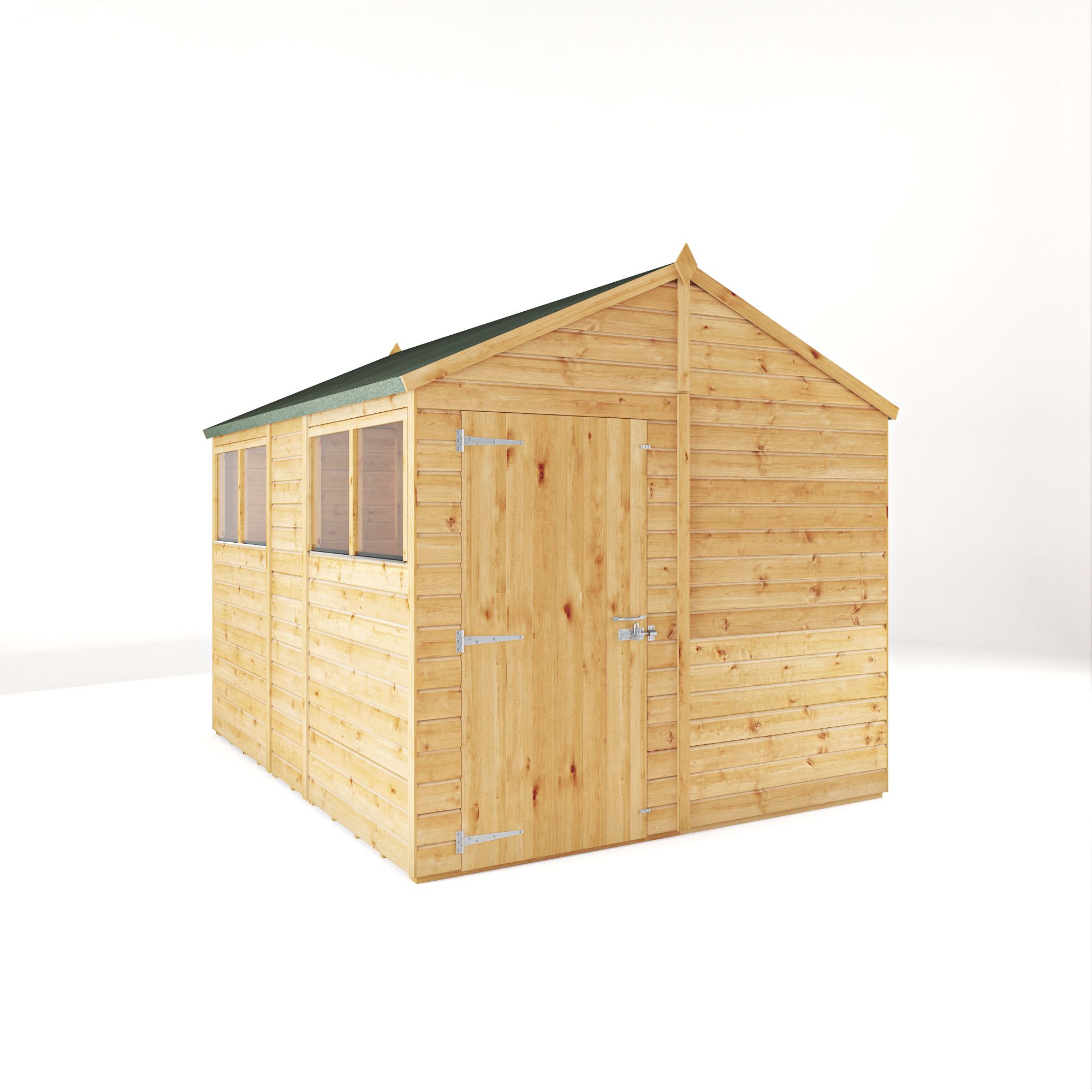 Mercia Woodsman Shiplap 10x8 ft Apex Timber Dip treated Shed with floor & 4 windows