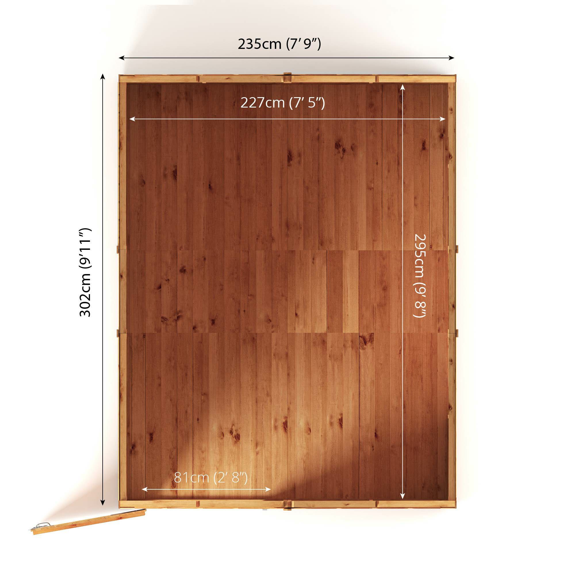 Mercia Woodsman Shiplap 10x8 ft Apex Timber Dip treated Shed with floor & 4 windows