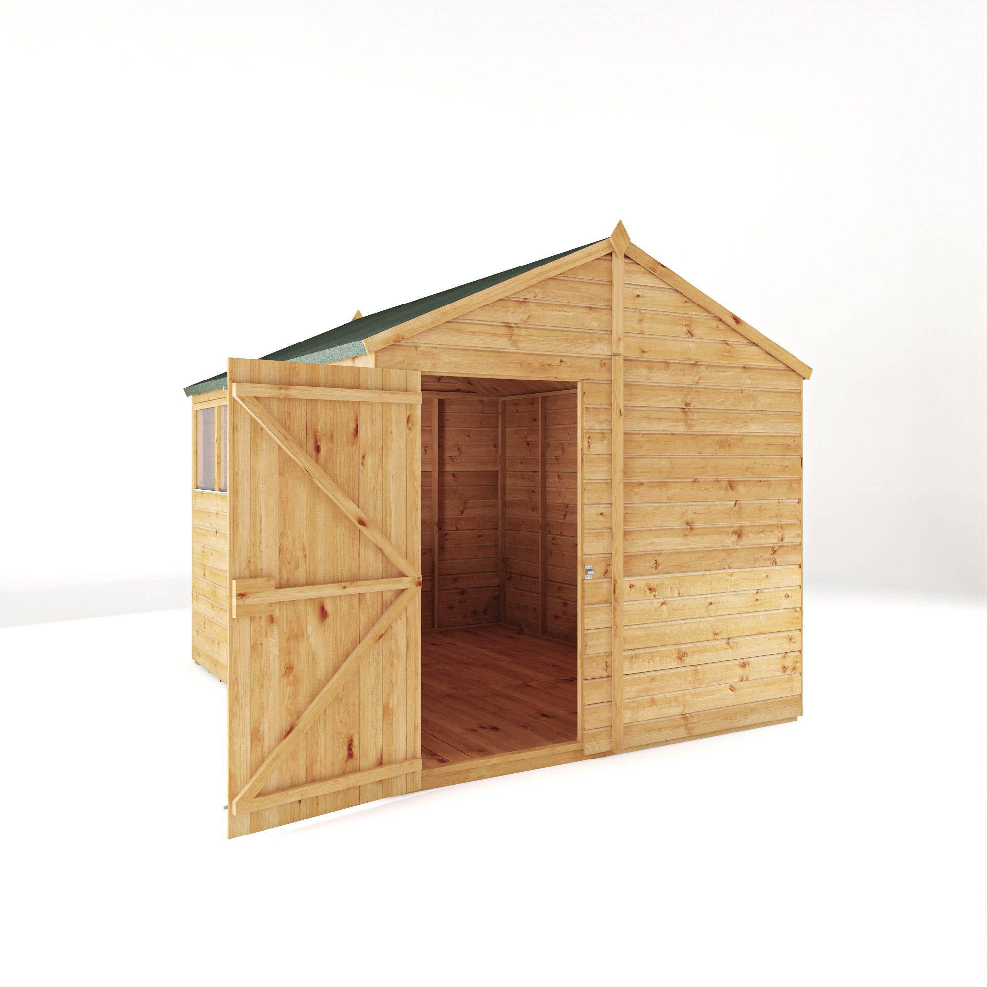 Mercia Woodsman Shiplap 10x8 ft Apex Timber Dip treated Shed with floor & 4 windows