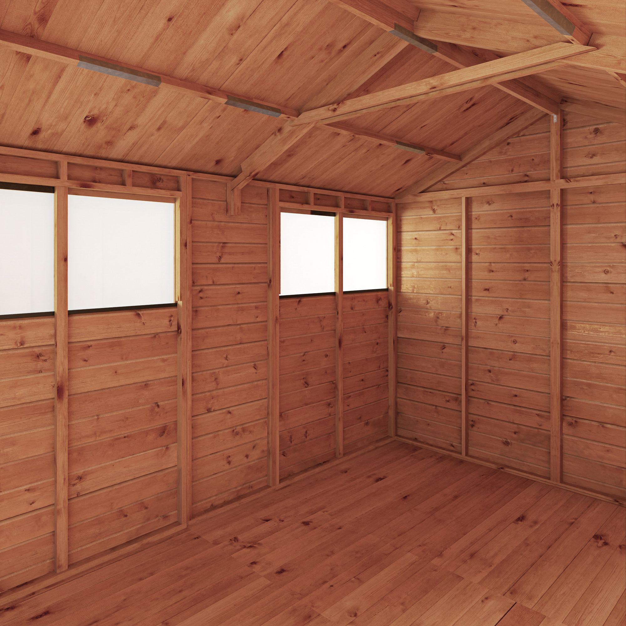 Mercia Woodsman Shiplap 10x8 ft Apex Timber Dip treated Shed with floor & 4 windows