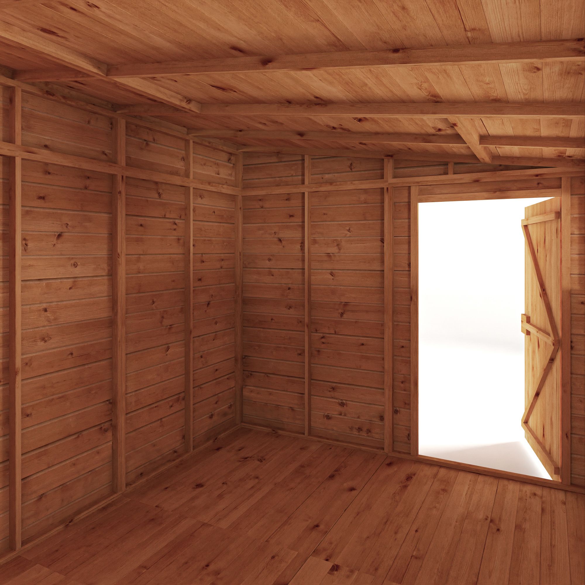 Mercia Woodsman Shiplap 10x8 ft Apex Timber Dip treated Shed with floor & 4 windows